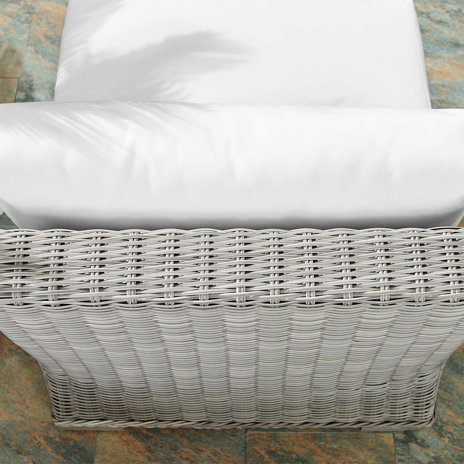 Modway Outdoor Chairs - Conway Sunbrella Outdoor Patio Wicker Rattan Armless Chair Light Gray White