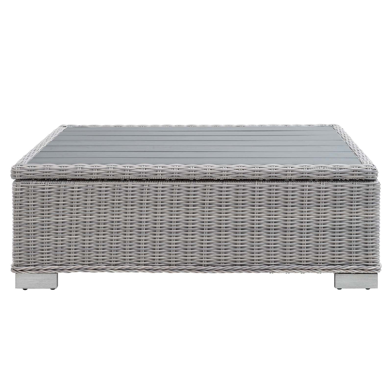 Modway Outdoor Coffee Tables - Conway 45" Outdoor Patio Wicker Rattan Coffee Table Light Gray