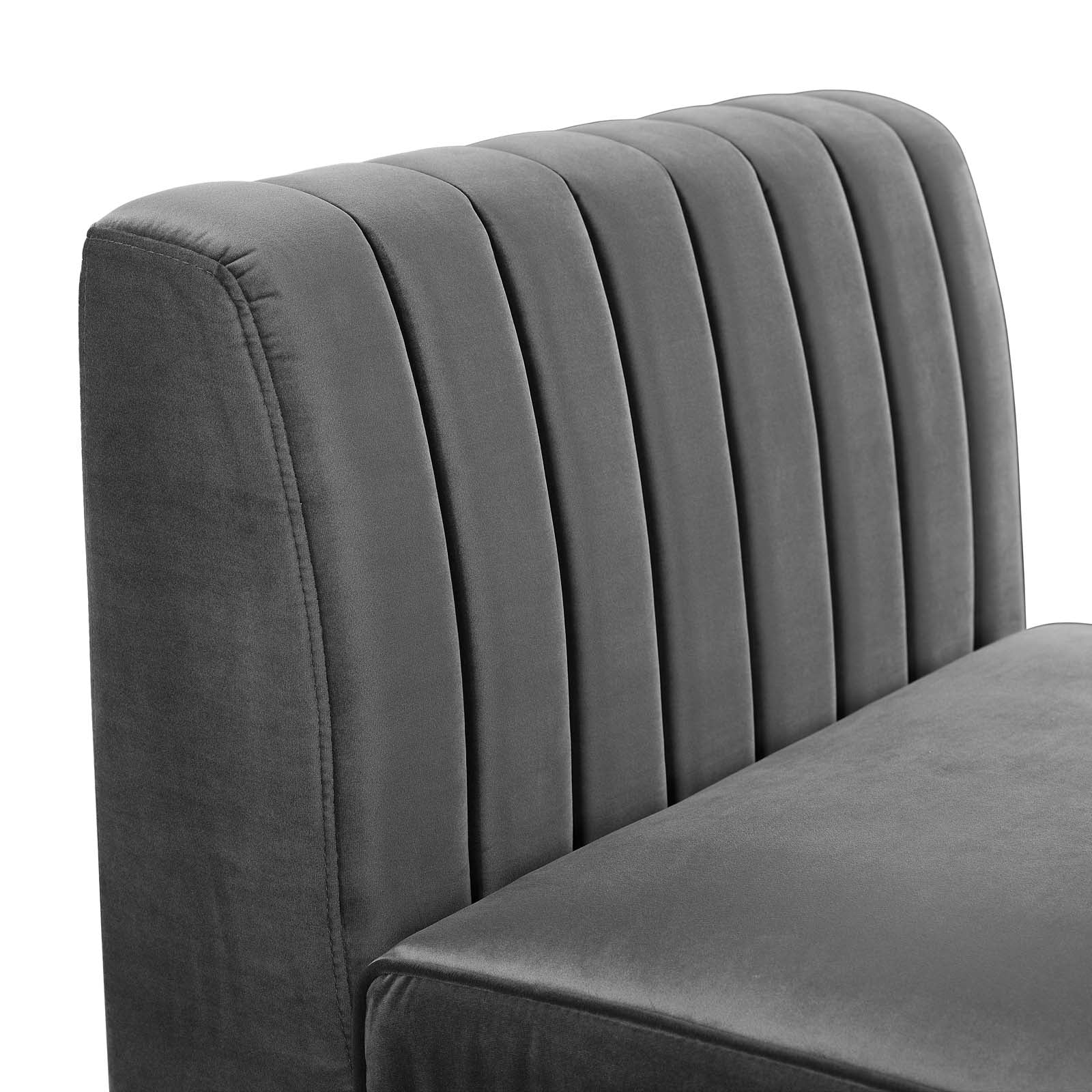 Modway Accent Chairs - Triumph Channel Tufted Performance Velvet Armless Chair Gray