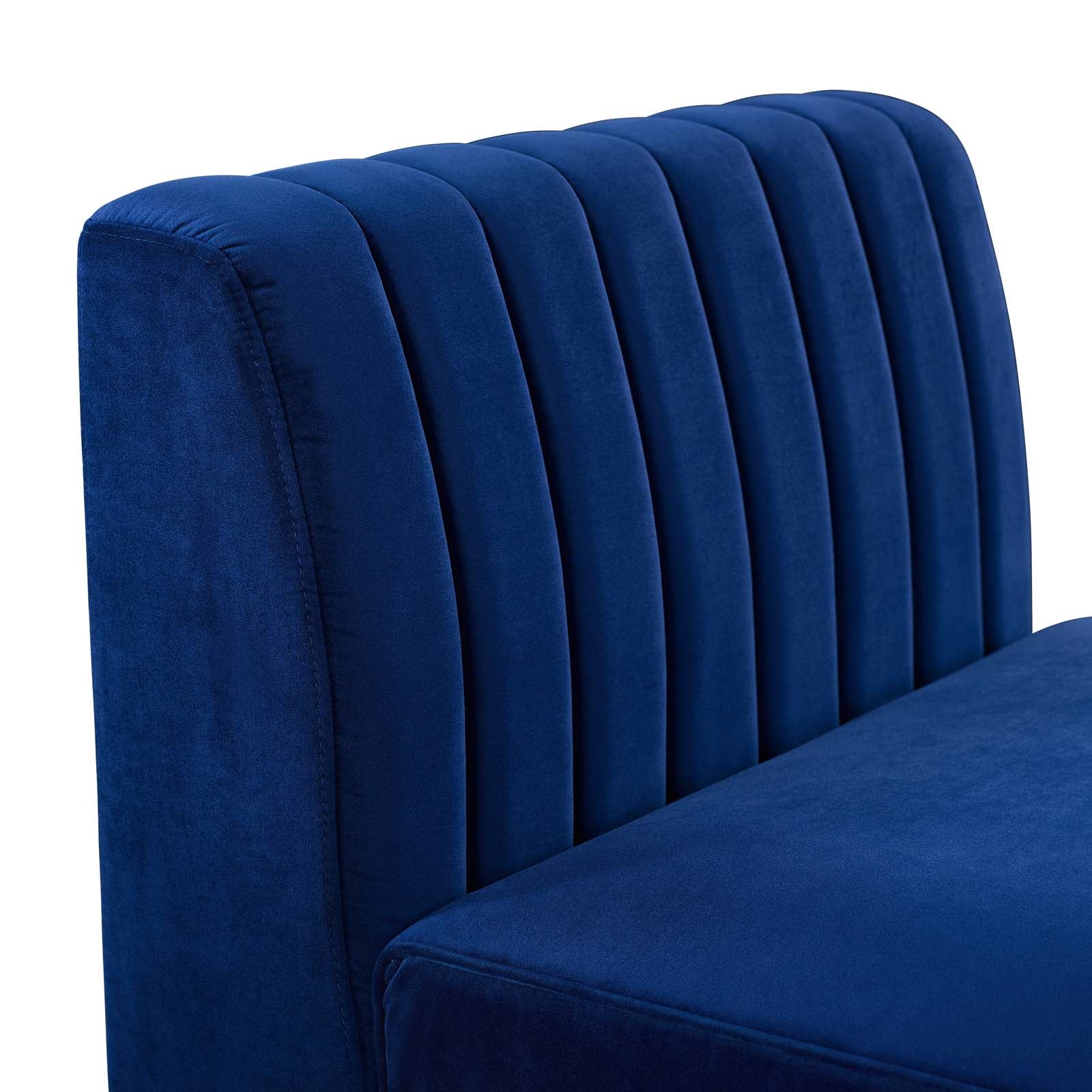 Modway Accent Chairs - Triumph Channel Tufted Performance Velvet Armless Chair Navy