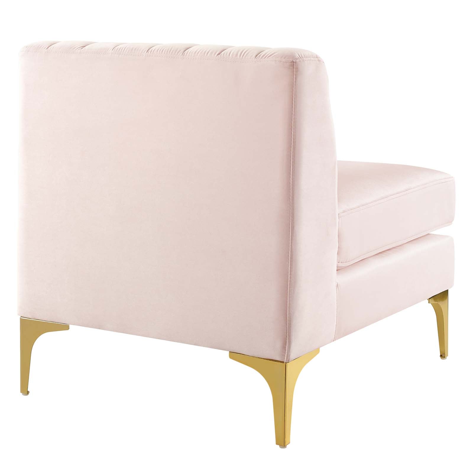 Modway Accent Chairs - Triumph Channel Tufted Performance Velvet Armless Chair Pink