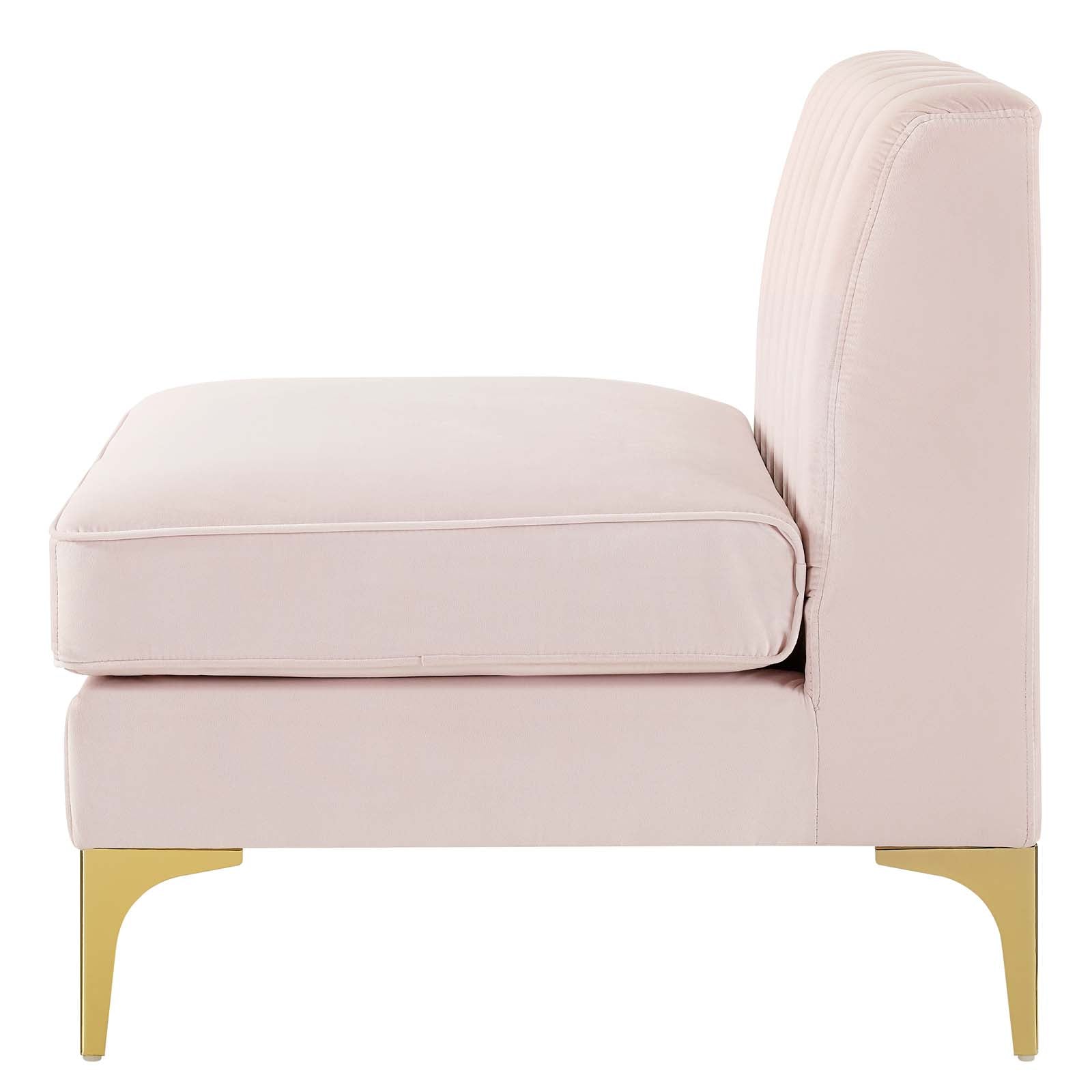 Modway Accent Chairs - Triumph Channel Tufted Performance Velvet Armless Chair Pink