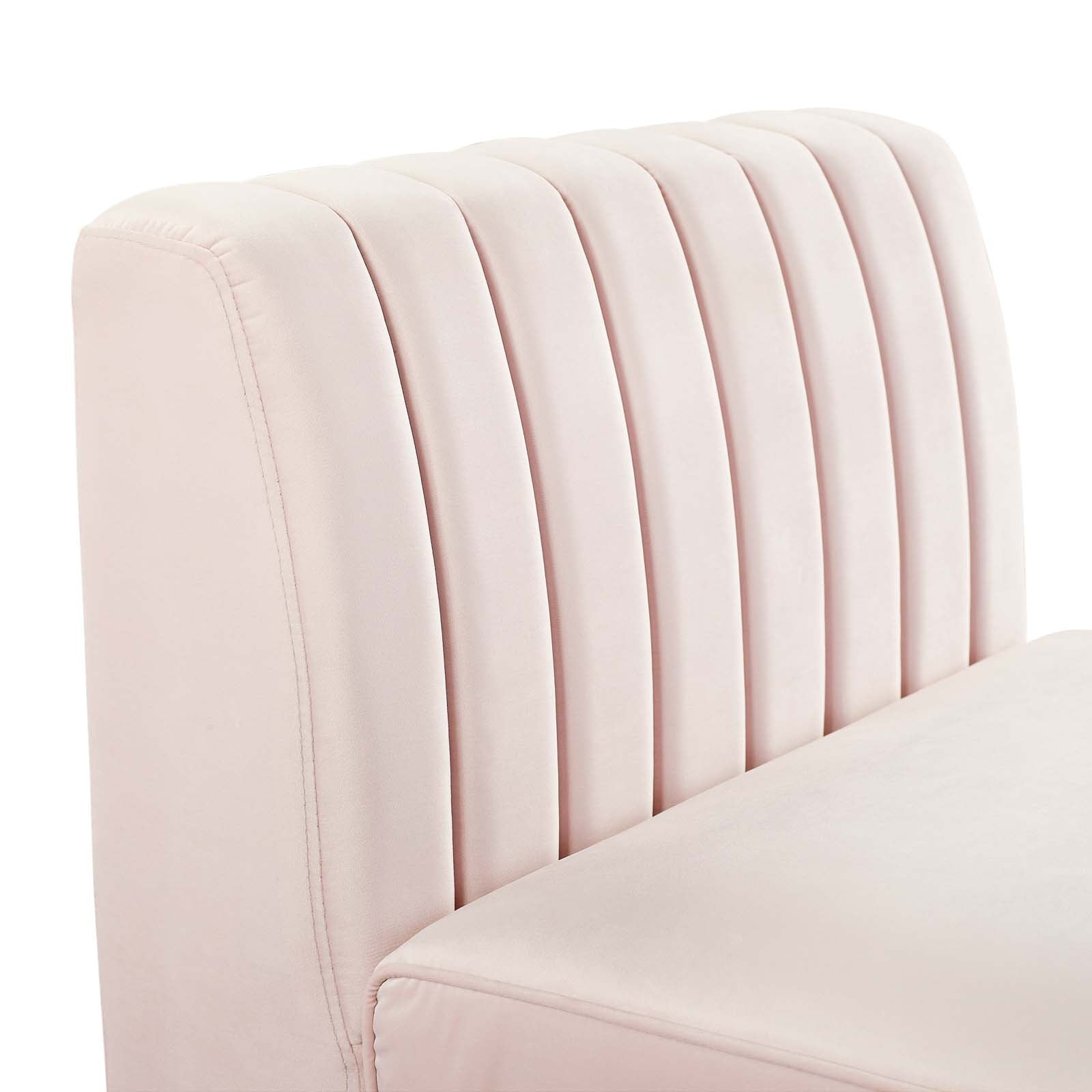 Modway Accent Chairs - Triumph Channel Tufted Performance Velvet Armless Chair Pink