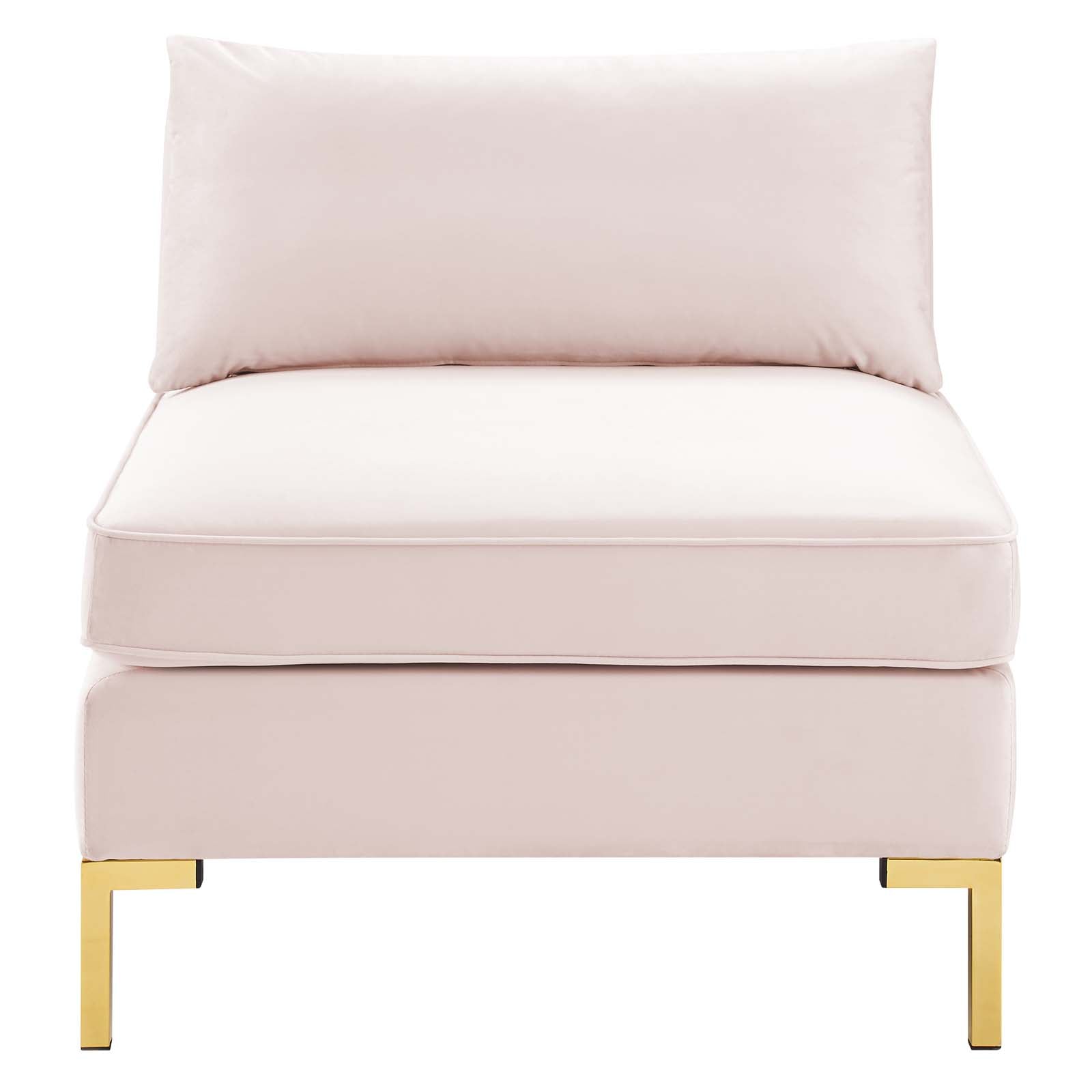 Modway Accent Chairs - Ardent Performance Velvet Armless Chair Pink