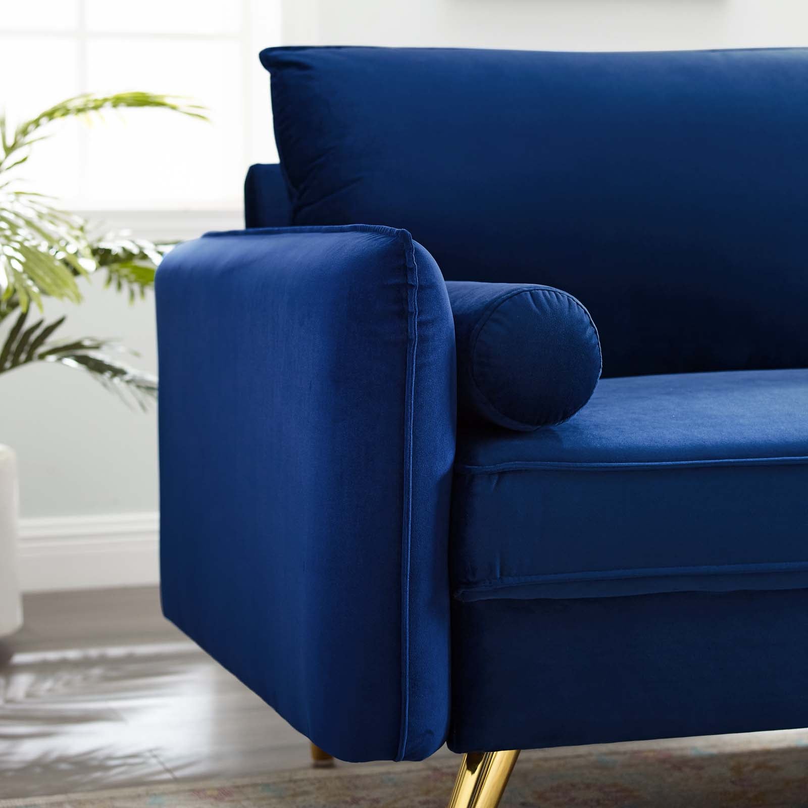 Modway Sofas & Couches - Revive Performance Velvet Sofa Navy