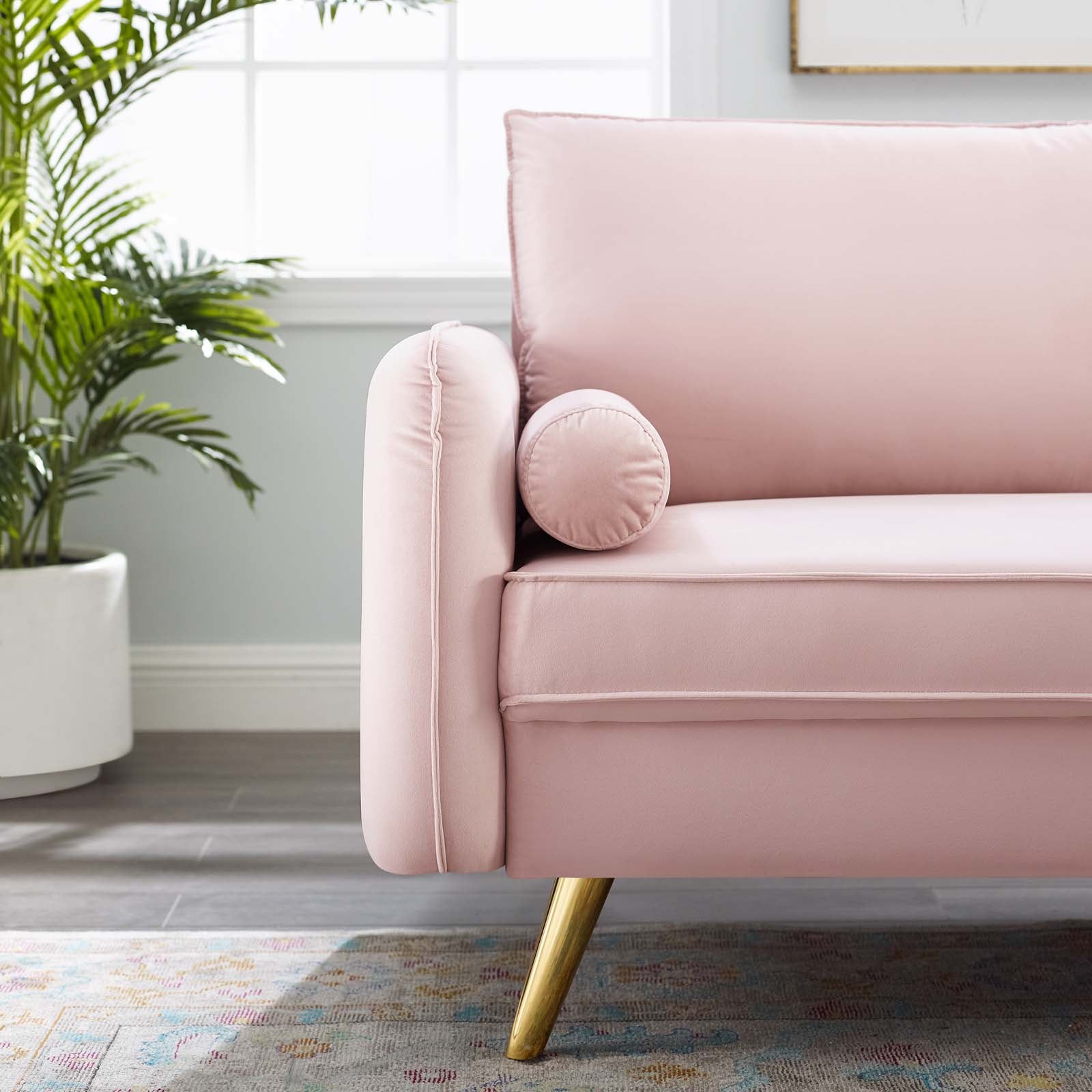 Modway Sofas & Couches - Revive Performance Velvet Sofa Pink