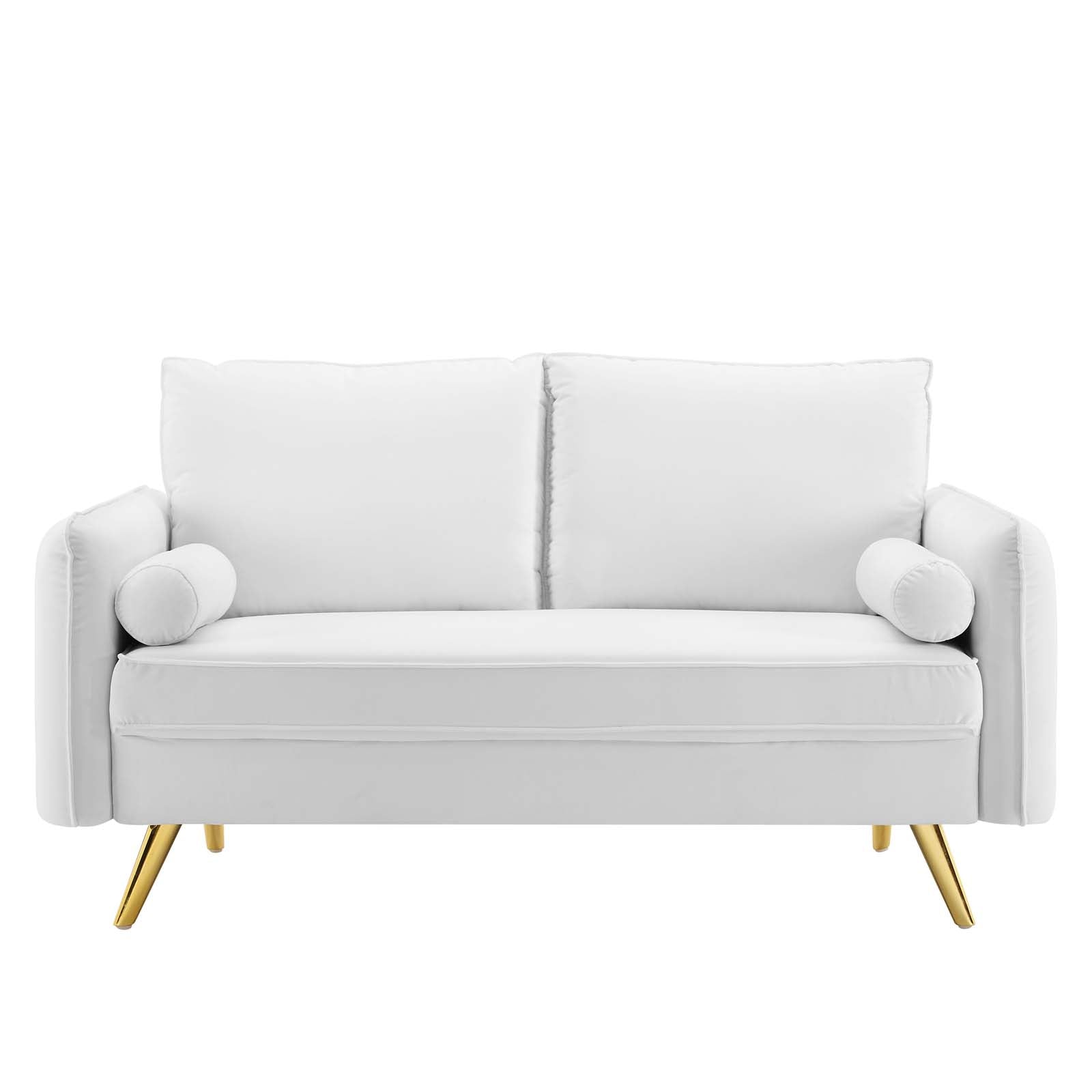 Modway Loveseats - Revive Performance Velvet Loveseat White