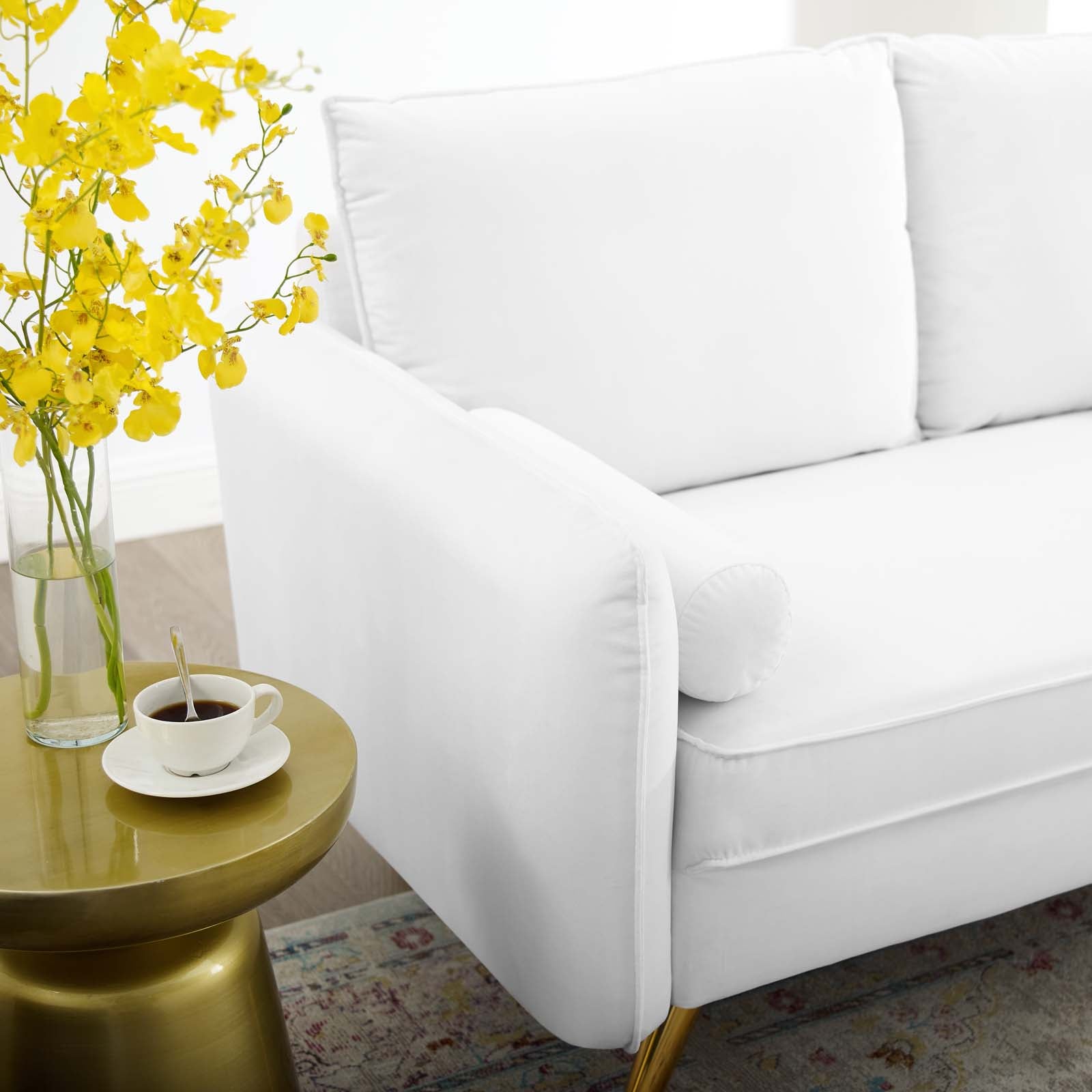 Modway Loveseats - Revive Performance Velvet Loveseat White