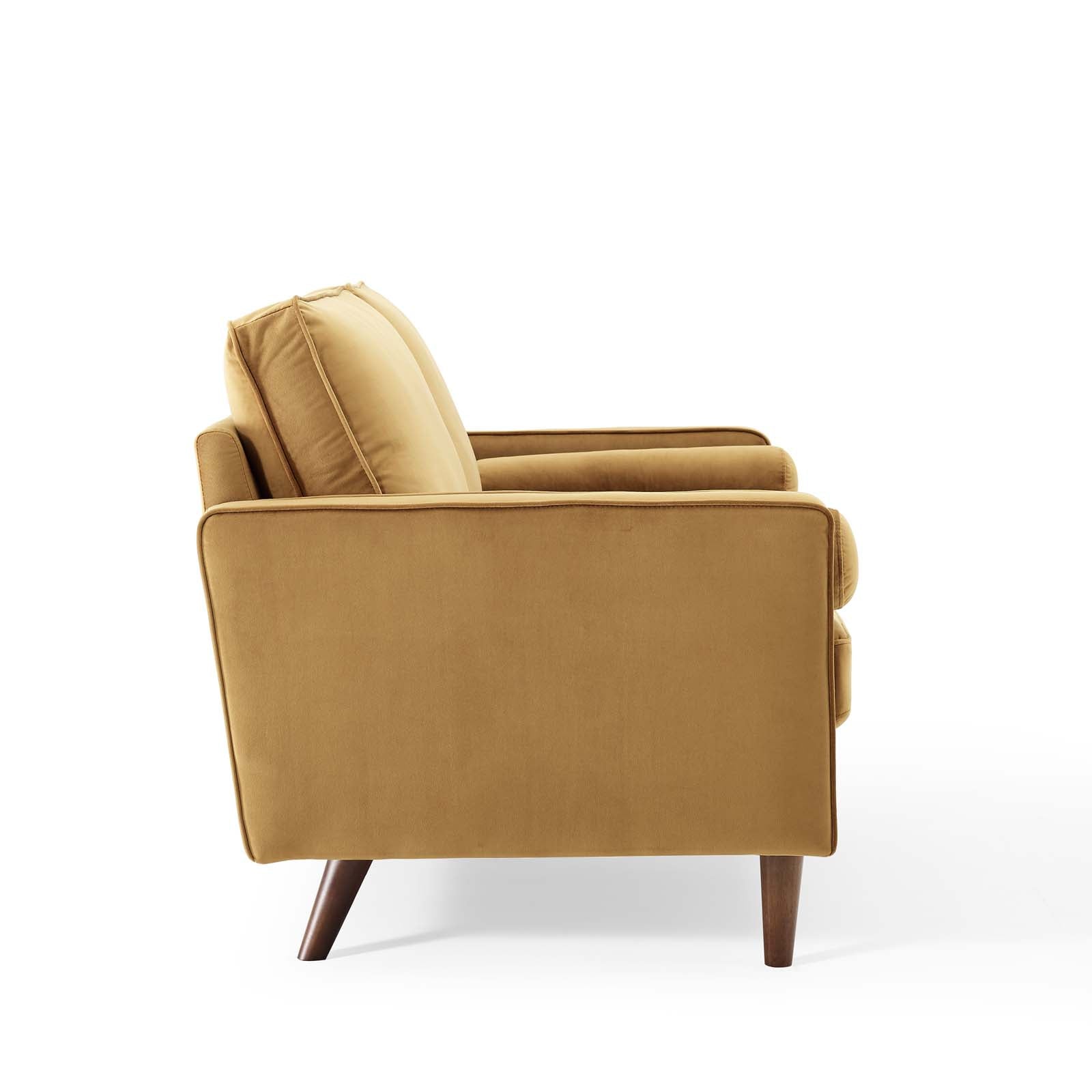 Modway Loveseats - Valour-Performance-Velvet-Loveseat-Cognac
