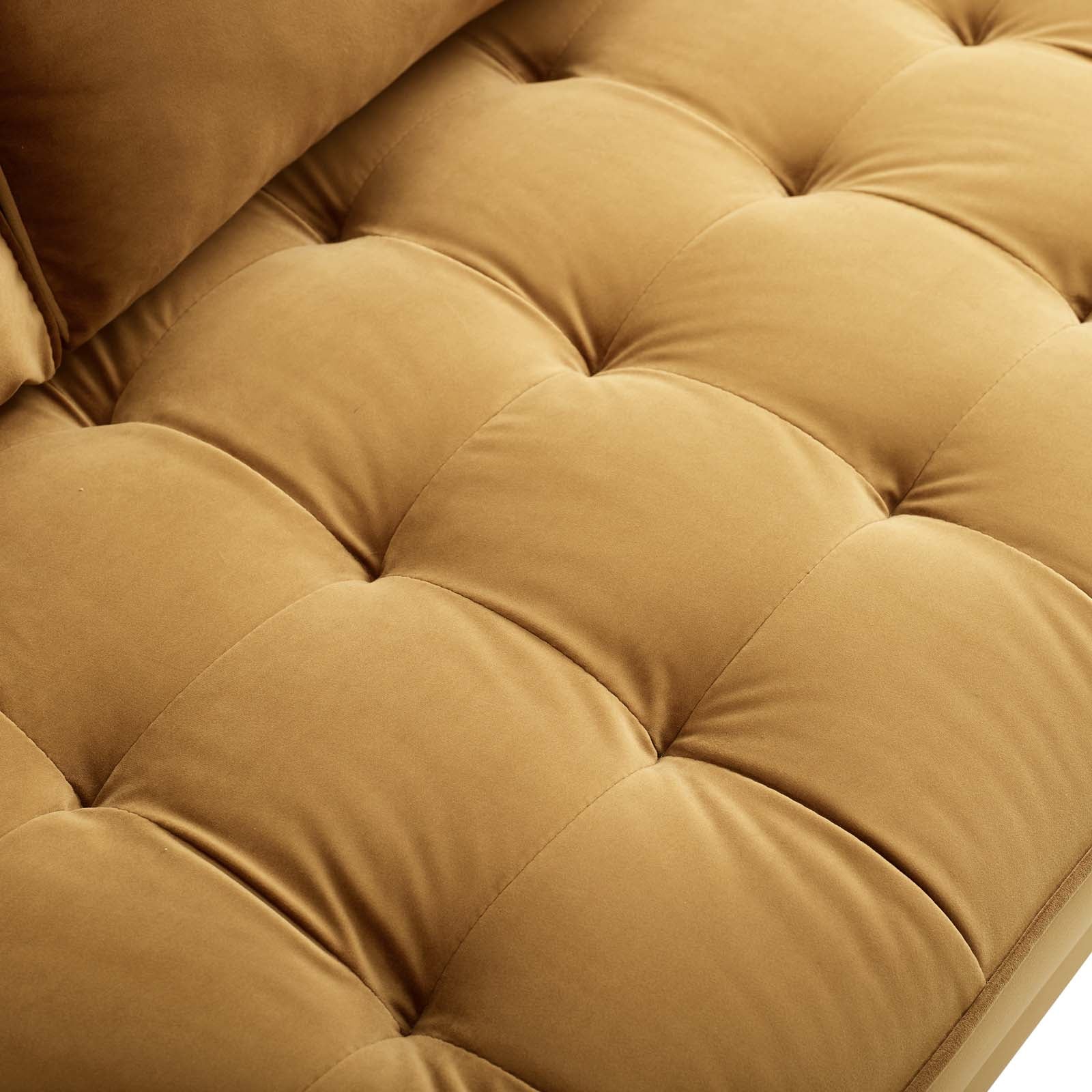 Modway Loveseats - Valour-Performance-Velvet-Loveseat-Cognac
