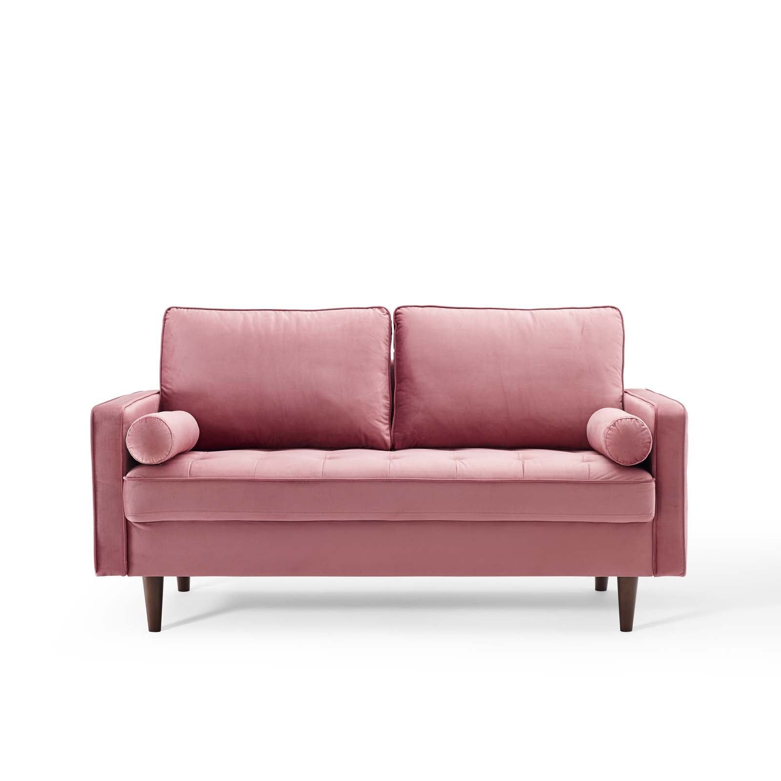 Modway Loveseats - Valour Performance Velvet Loveseat Dusty Rose