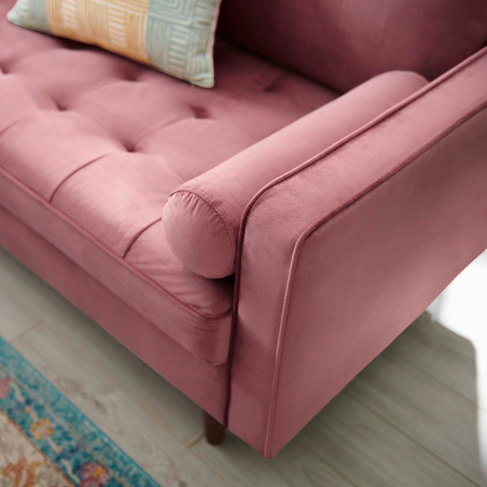 Modway Loveseats - Valour Performance Velvet Loveseat Dusty Rose