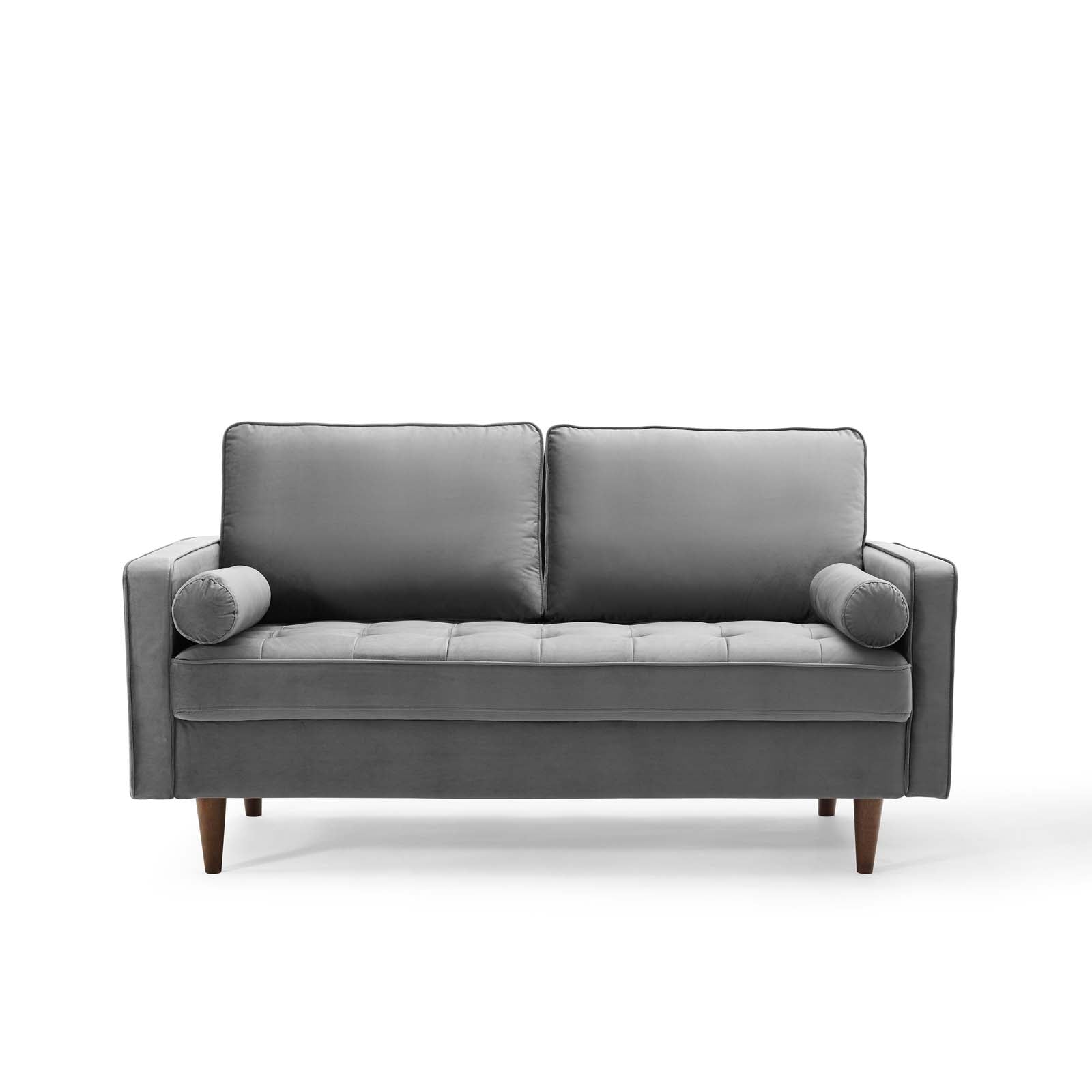 Modway Loveseats - Valour Performance Velvet Loveseat Gray