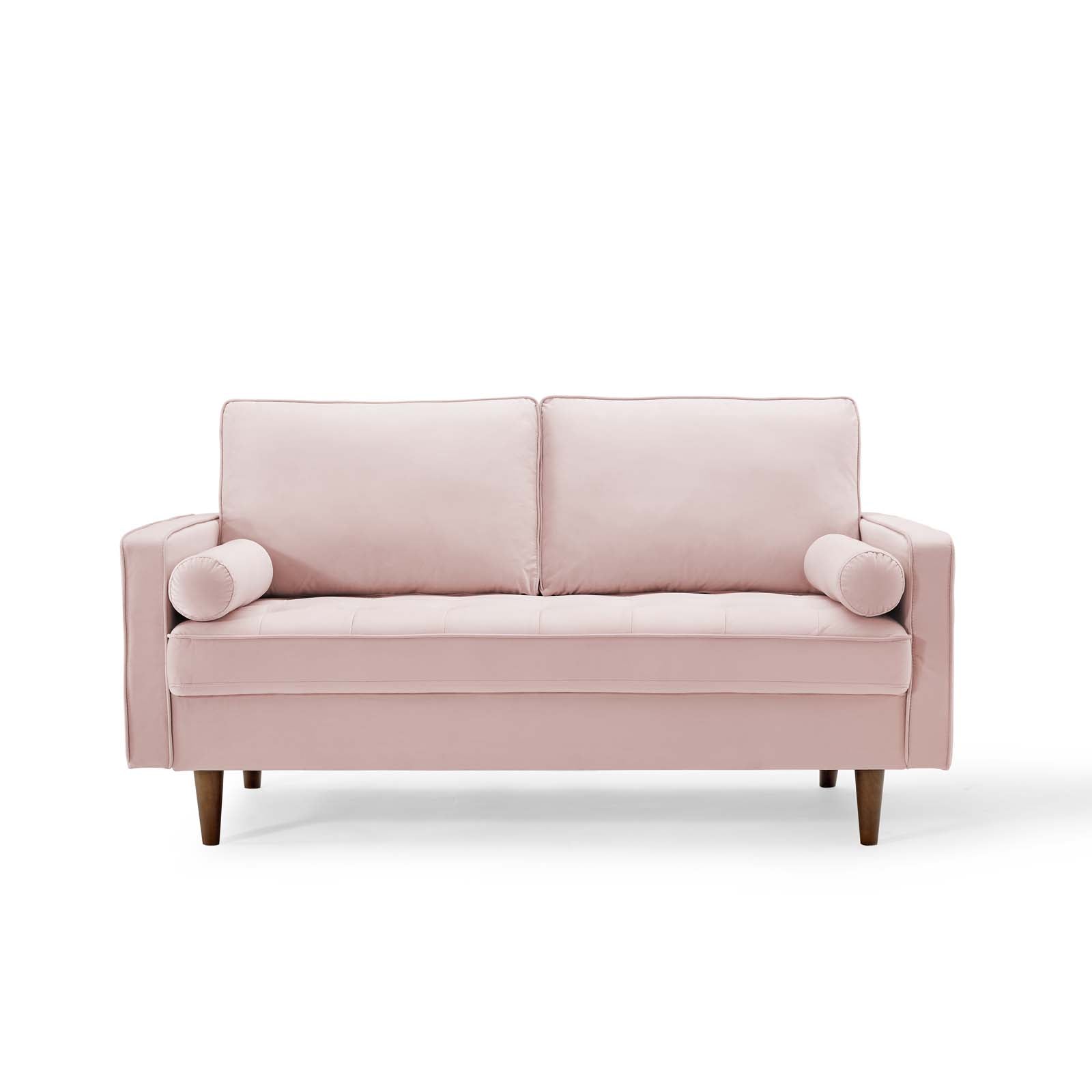 Modway Loveseats - Valour Performance Velvet Loveseat Pink