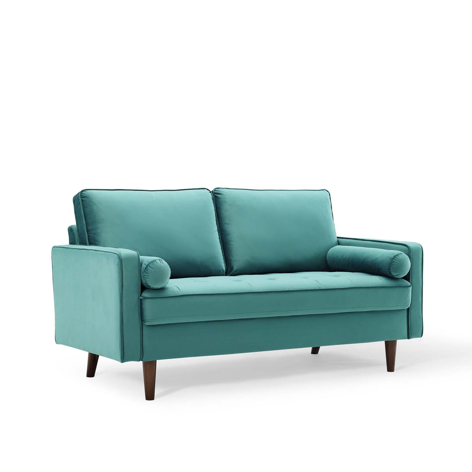 Modway Loveseats - Valour Performance Velvet Loveseat Teal