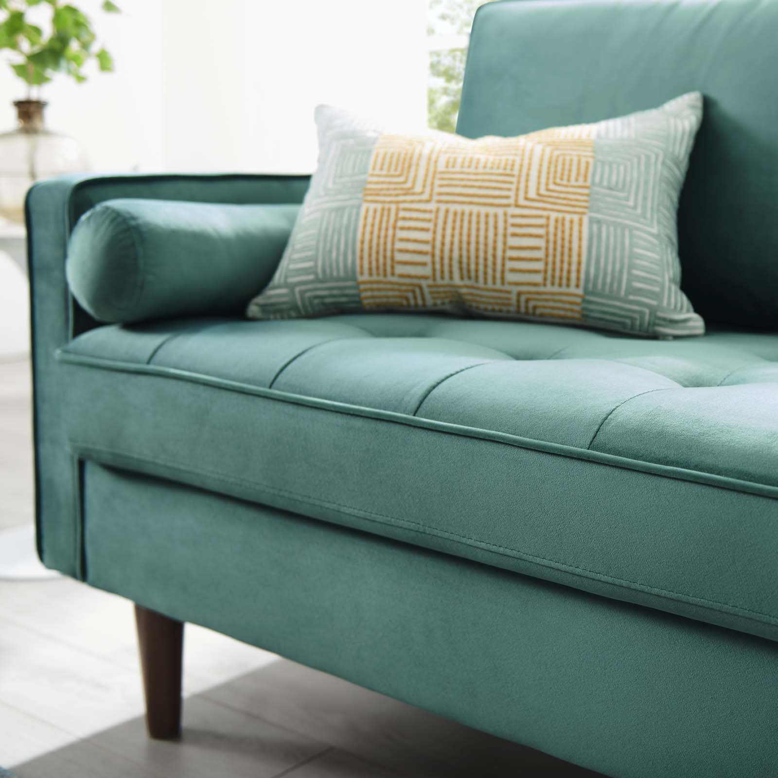 Modway Loveseats - Valour Performance Velvet Loveseat Teal