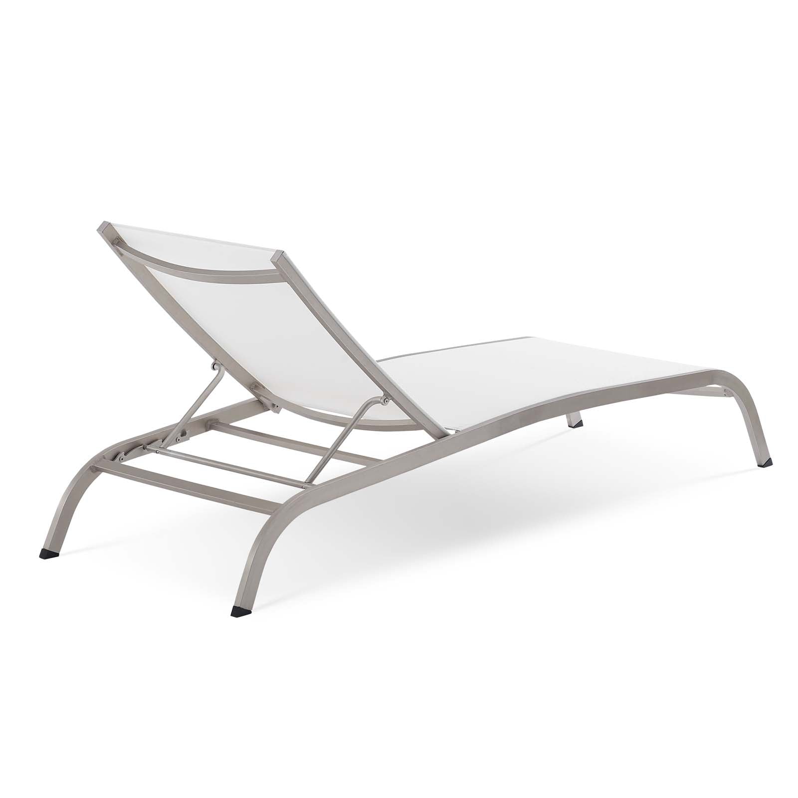 Modway Outdoor Loungers - Savannah Outdoor Patio Mesh Chaise Lounge Set of 2 White
