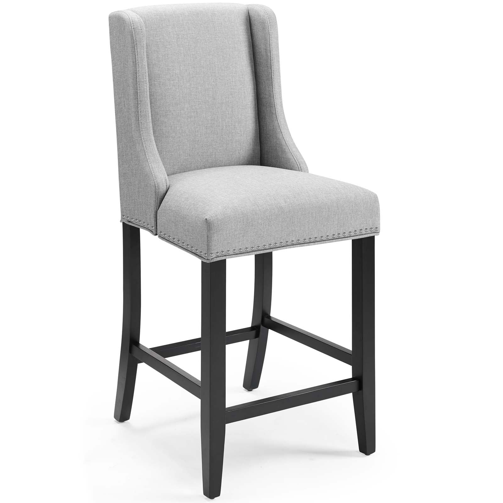 Modway Barstools - Baron Counter Stool Fabric Light Gray (Set of 2)