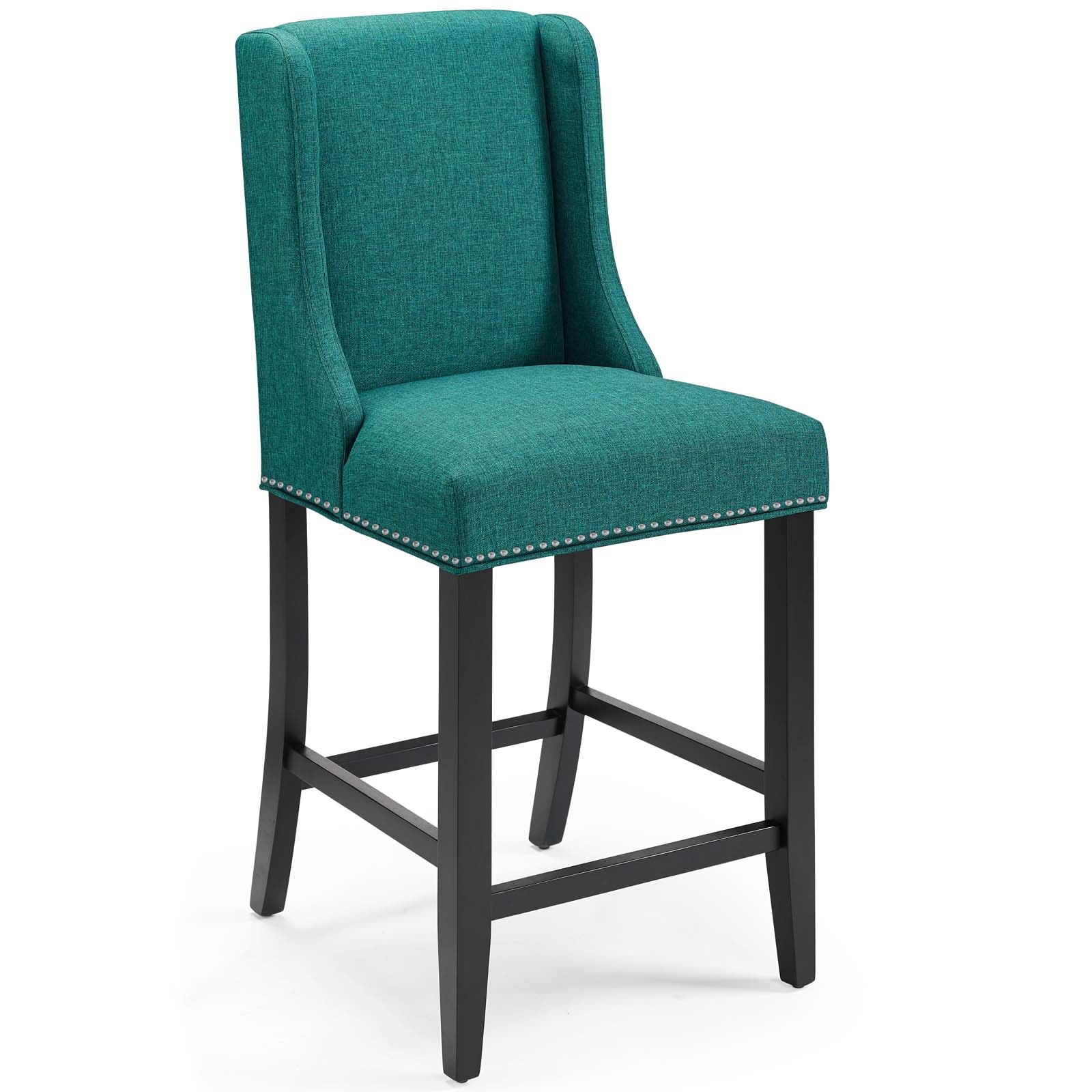 Modway Barstools - Baron Counter Stool Upholstered Fabric (Set of 2) Teal