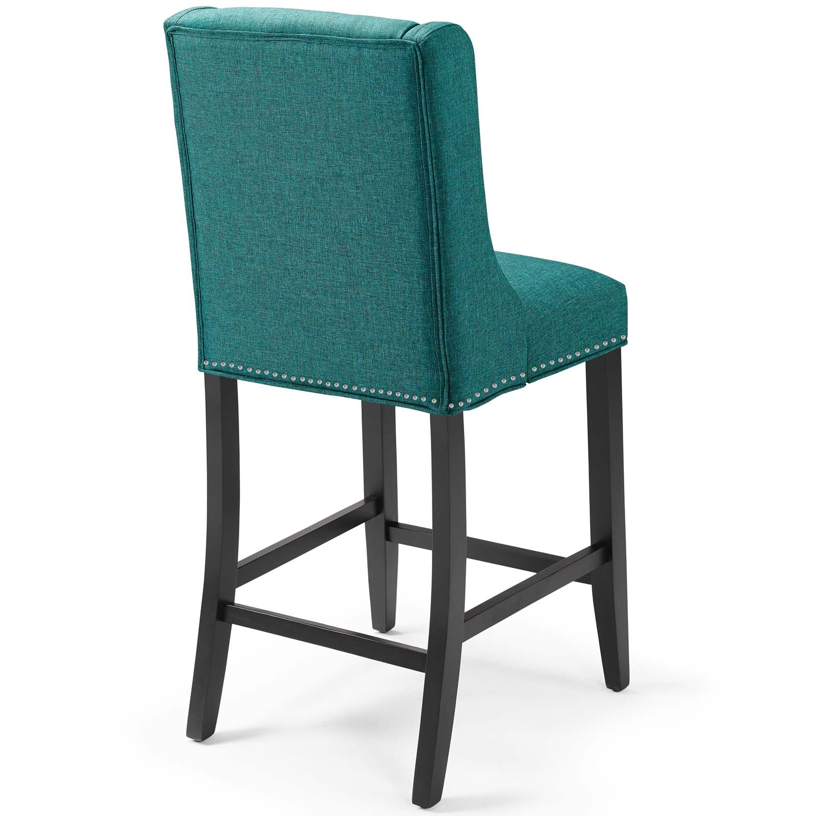 Modway Barstools - Baron Counter Stool Upholstered Fabric (Set of 2) Teal