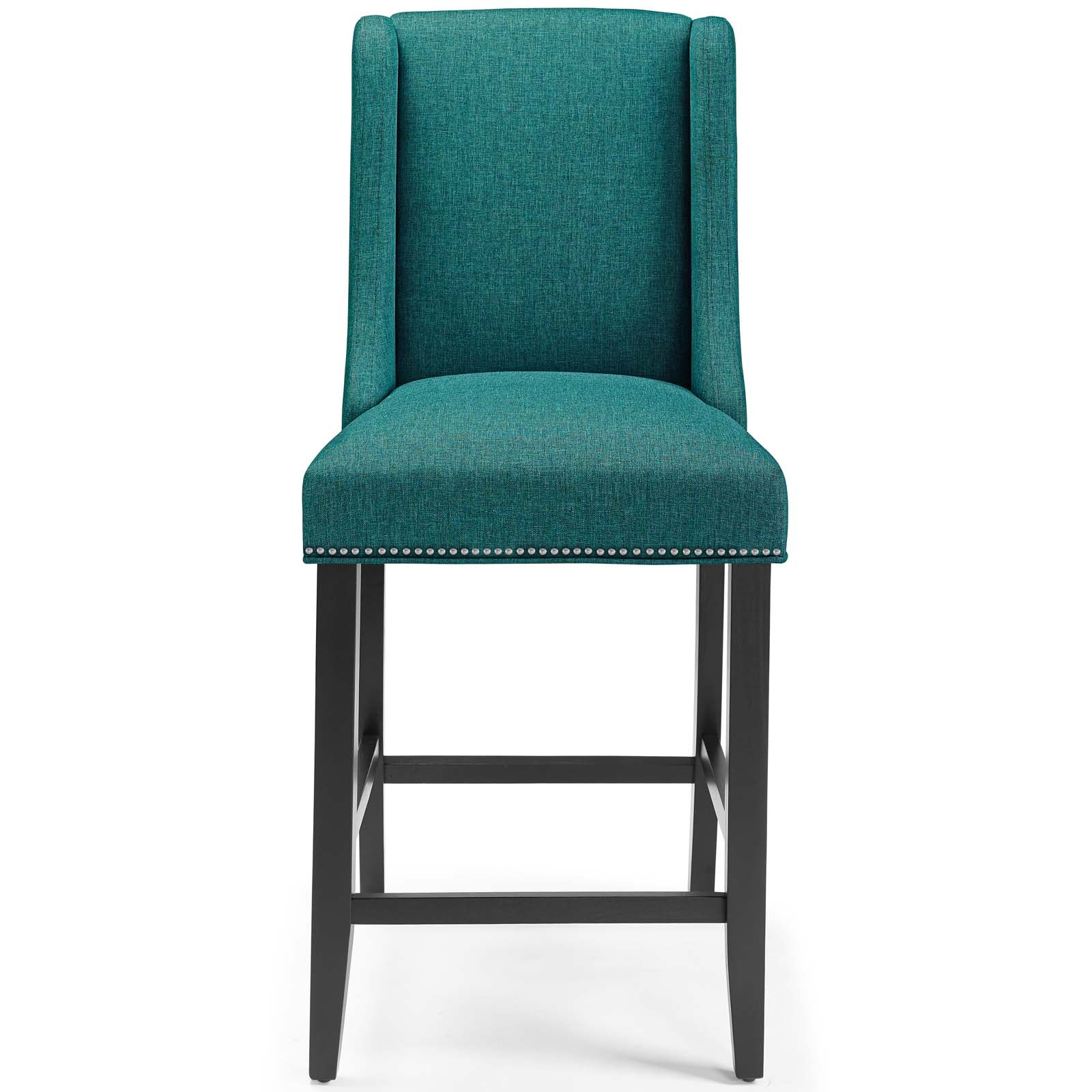 Modway Barstools - Baron Counter Stool Upholstered Fabric (Set of 2) Teal