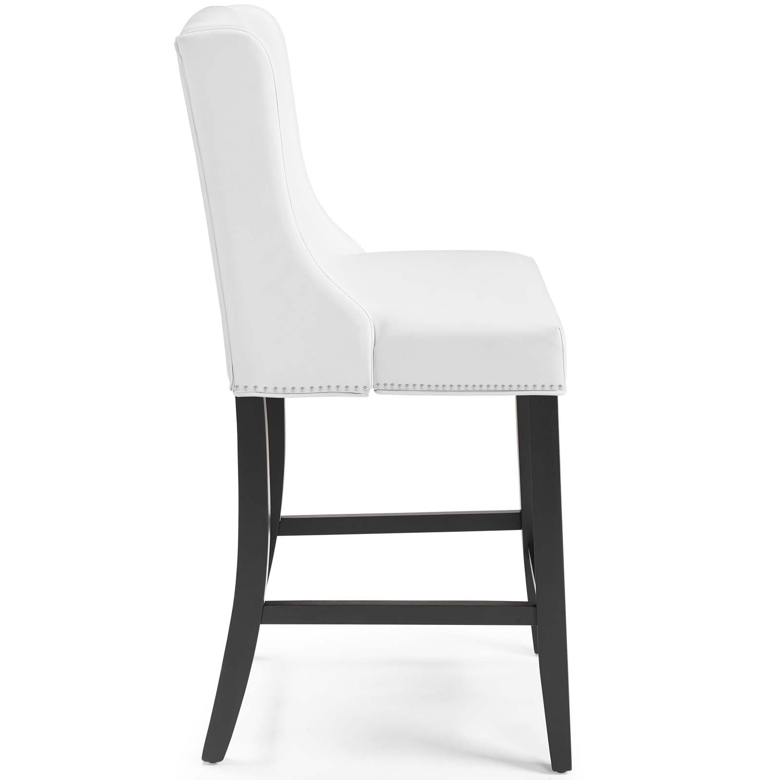 Modway Barstools - Baron Counter Stool Faux Leather White (Set of 2)