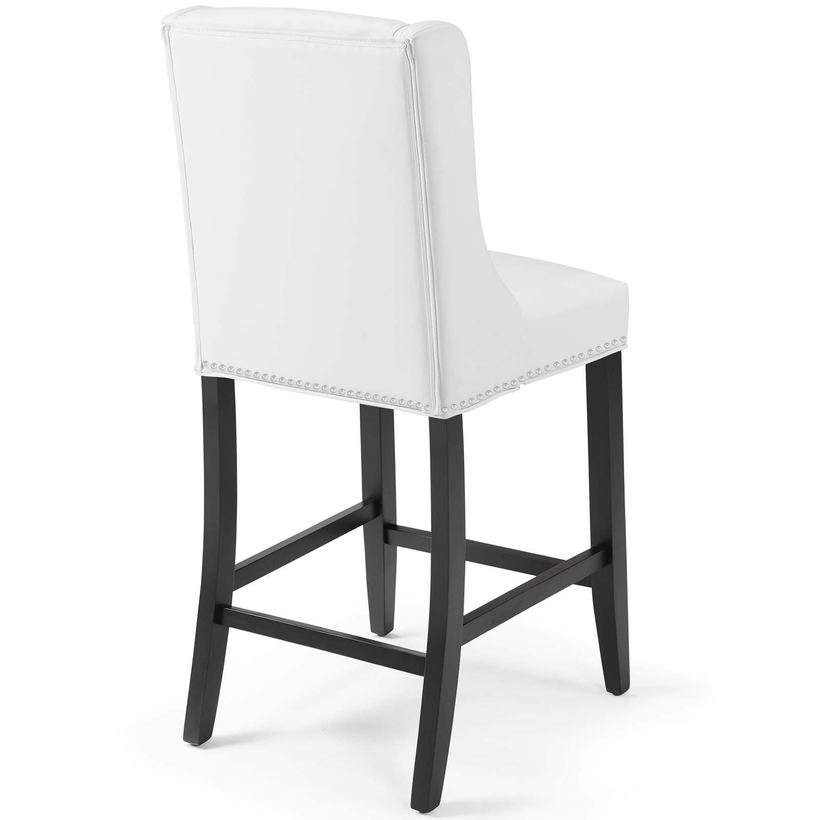 Modway Barstools - Baron Counter Stool Faux Leather White (Set of 2)