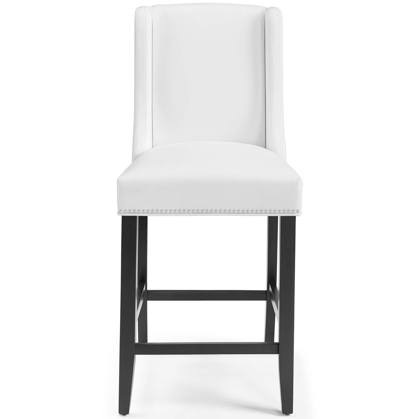Modway Barstools - Baron Counter Stool Faux Leather White (Set of 2)