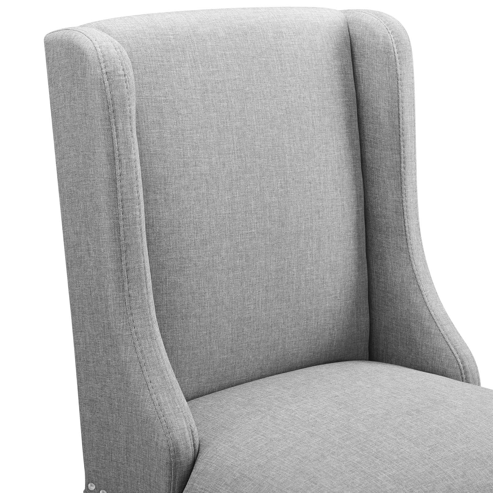 Modway Barstools - Baron Bar Stool Upholstered Fabric Set of 2 Light Gray