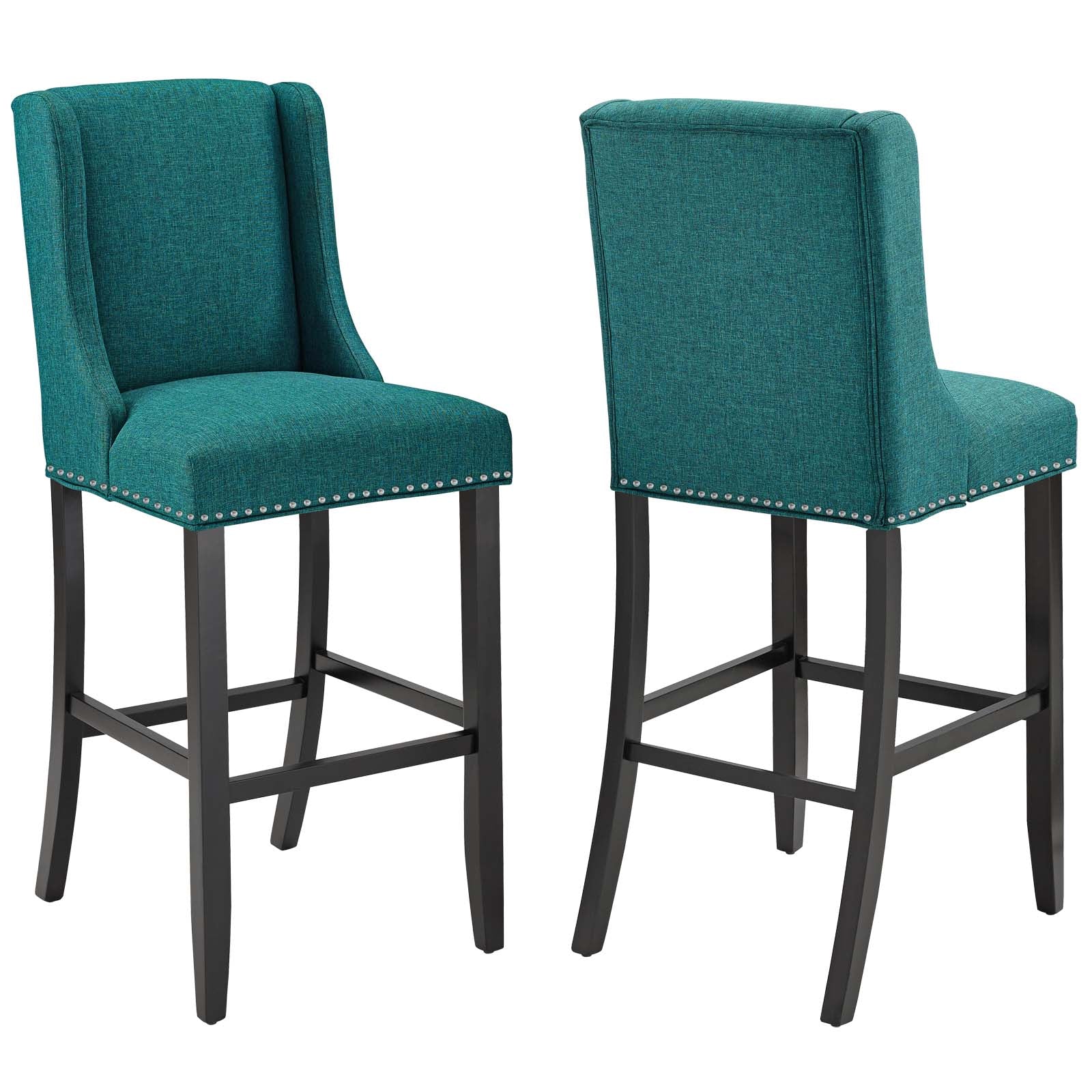 Modway Barstools - Baron Bar Stool Fabric Teal (Set of 2)