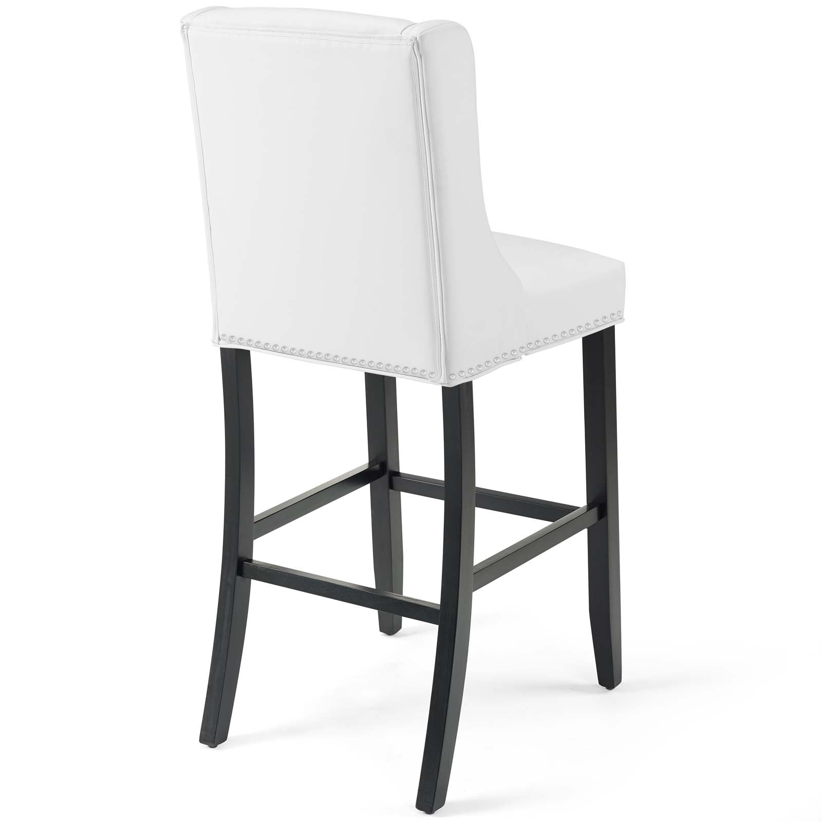 Modway Barstools - Baron Bar Stool Faux Leather Set of 2 White
