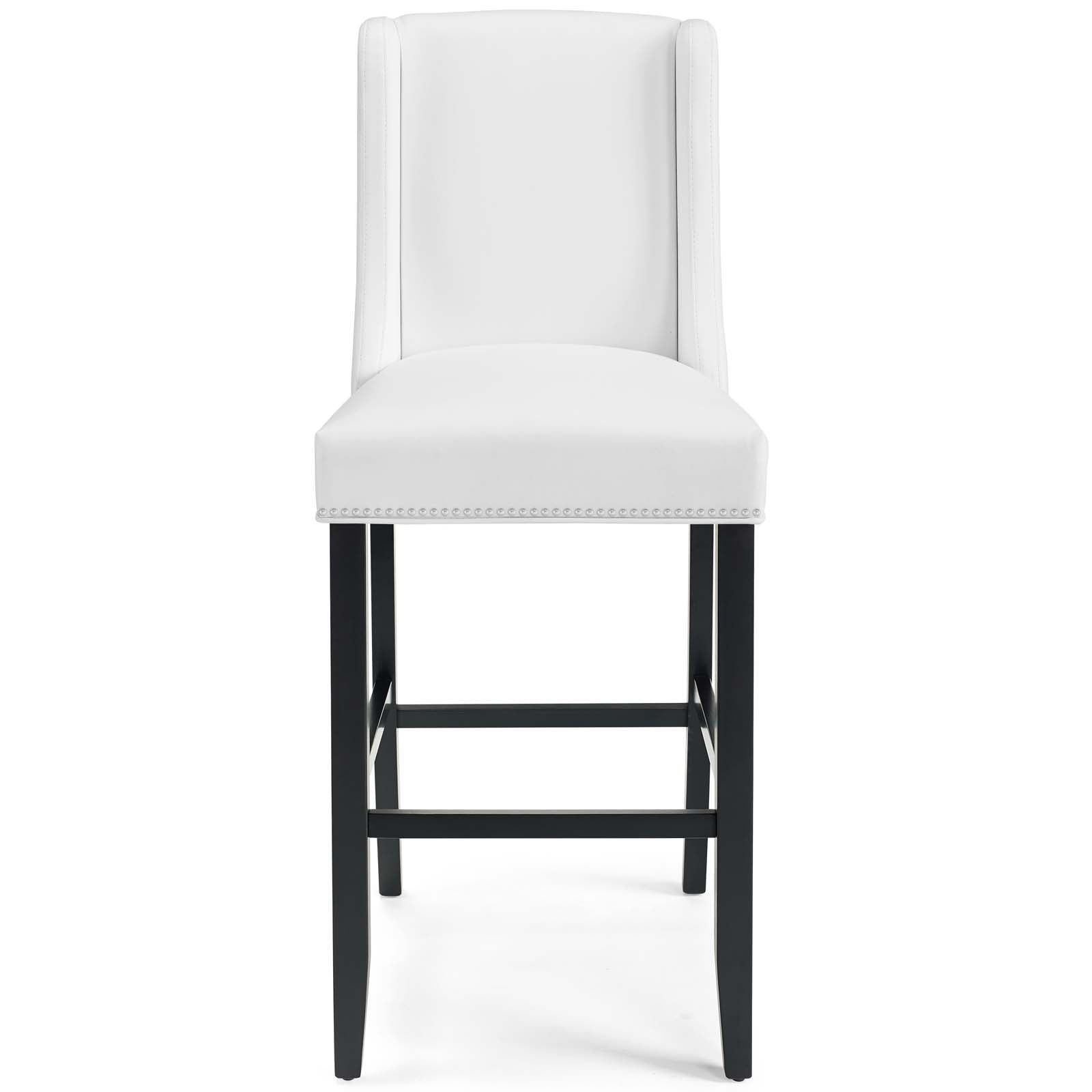 Modway Barstools - Baron Bar Stool Faux Leather Set of 2 White