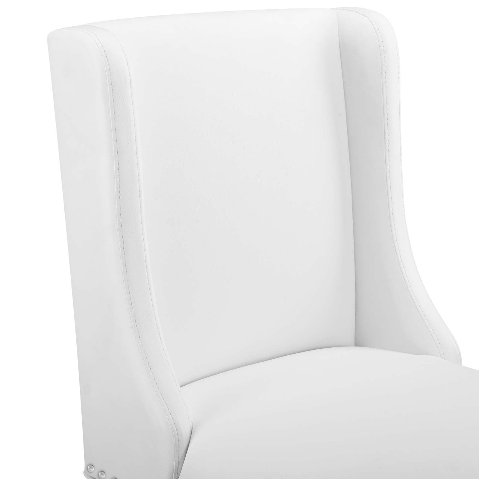 Modway Barstools - Baron Bar Stool Faux Leather Set of 2 White
