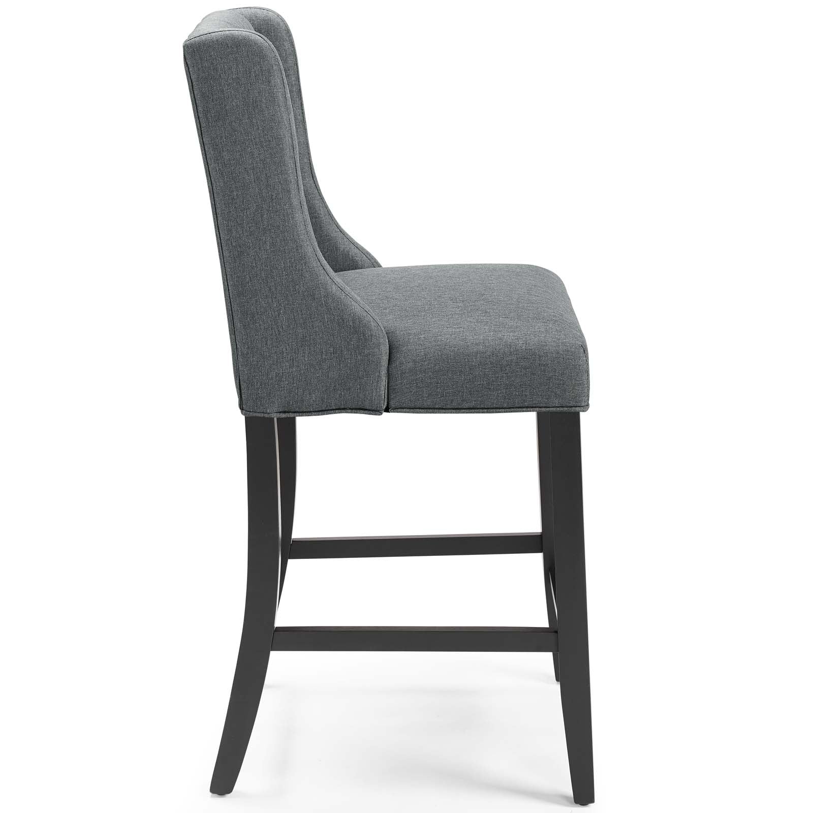 Modway Dining Chairs - Baronet Counter Bar Stool Upholstered Fabric ( Set of 2 ) Gray