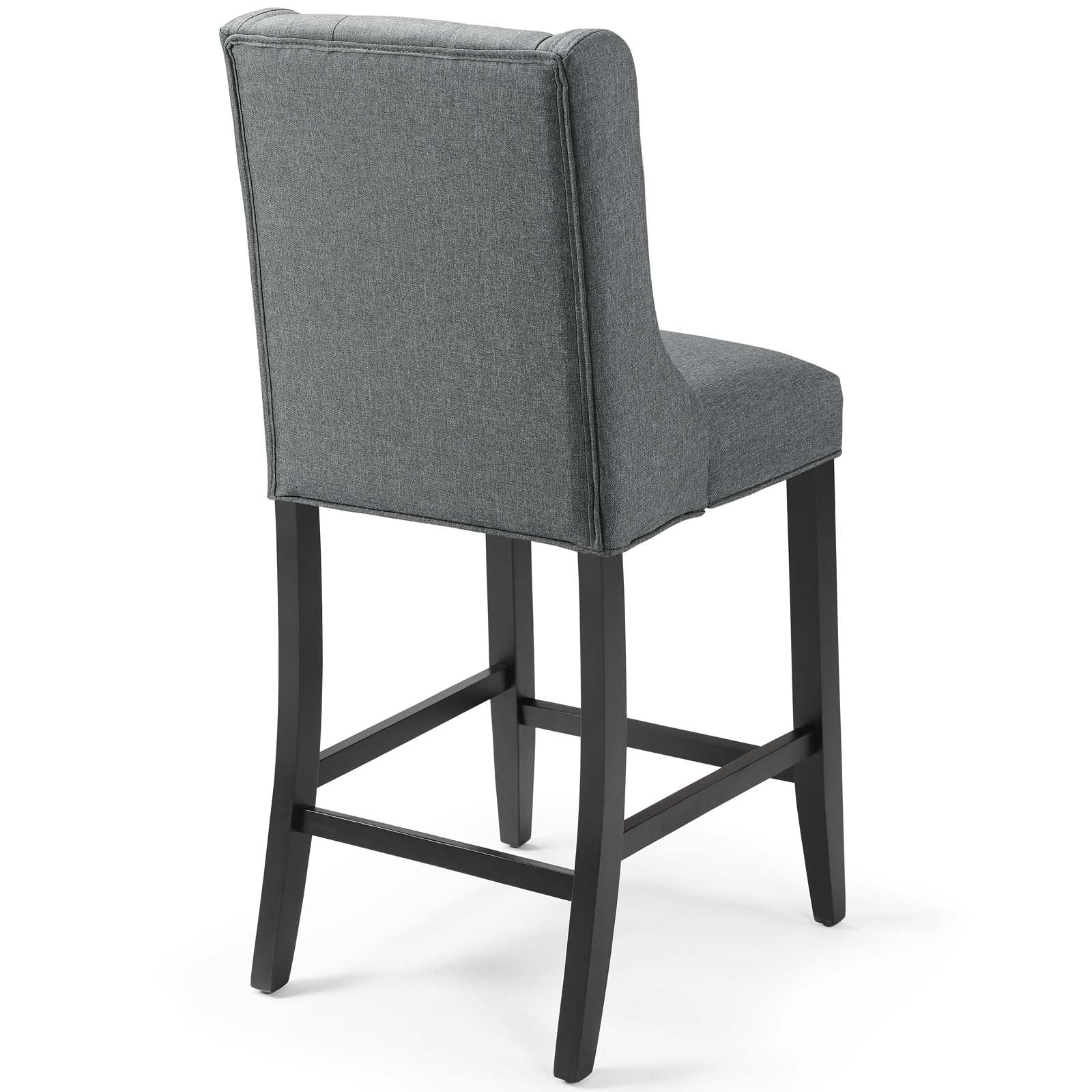 Modway Dining Chairs - Baronet Counter Bar Stool Upholstered Fabric ( Set of 2 ) Gray