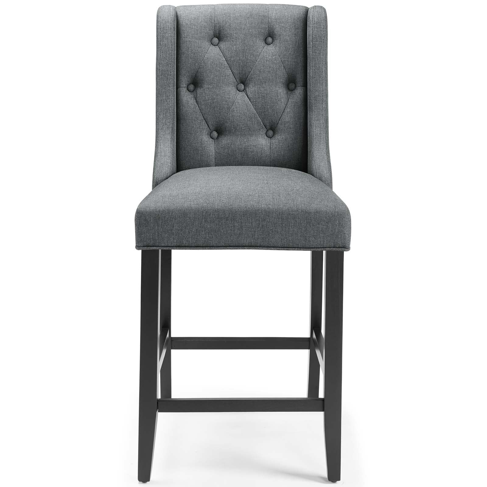 Modway Dining Chairs - Baronet Counter Bar Stool Upholstered Fabric ( Set of 2 ) Gray