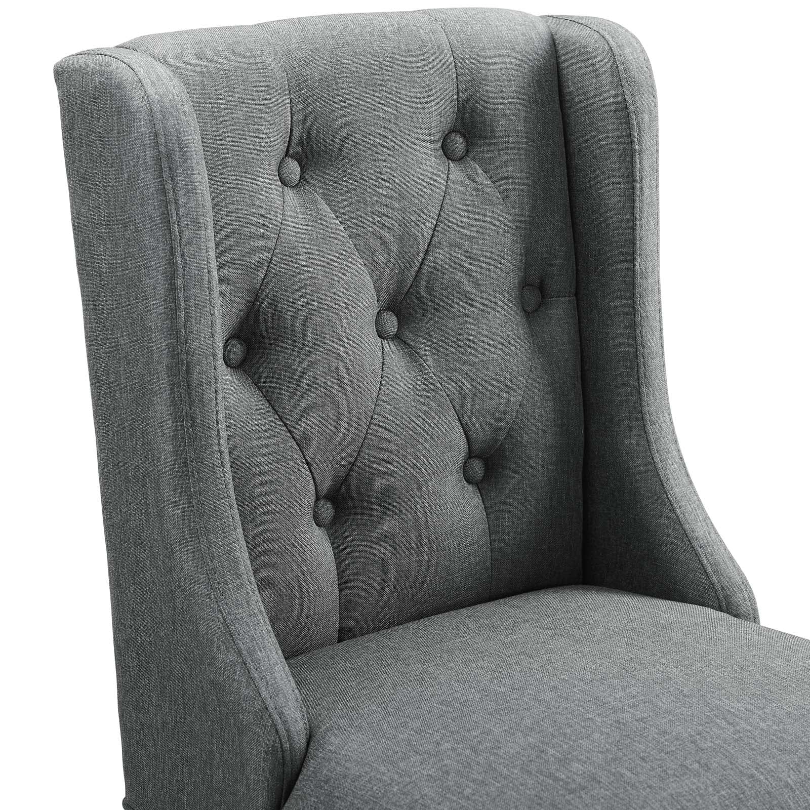Modway Dining Chairs - Baronet Counter Bar Stool Upholstered Fabric ( Set of 2 ) Gray