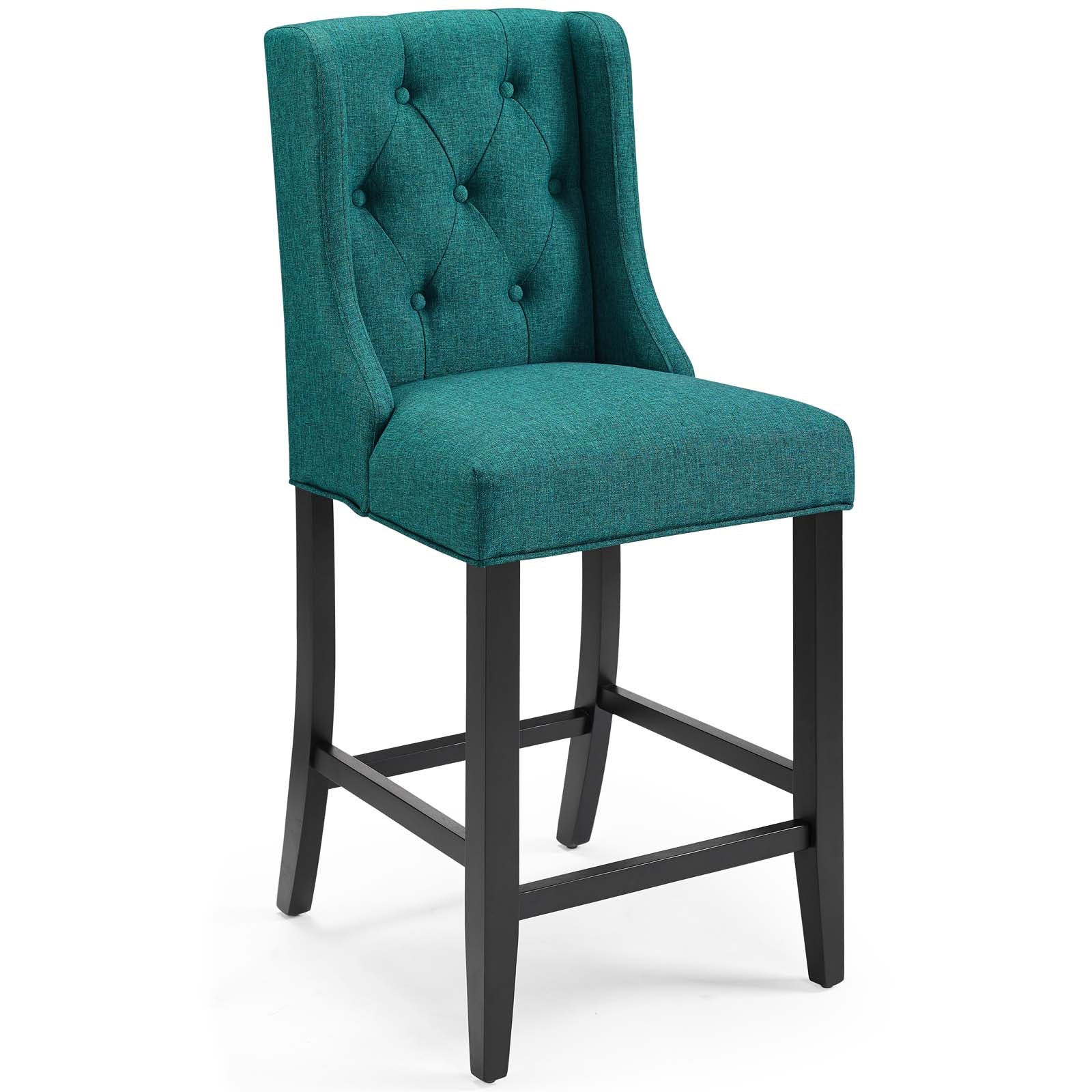 Modway Barstools - Baronet Counter Bar Stool Upholstered Fabric (Set of 2) Teal