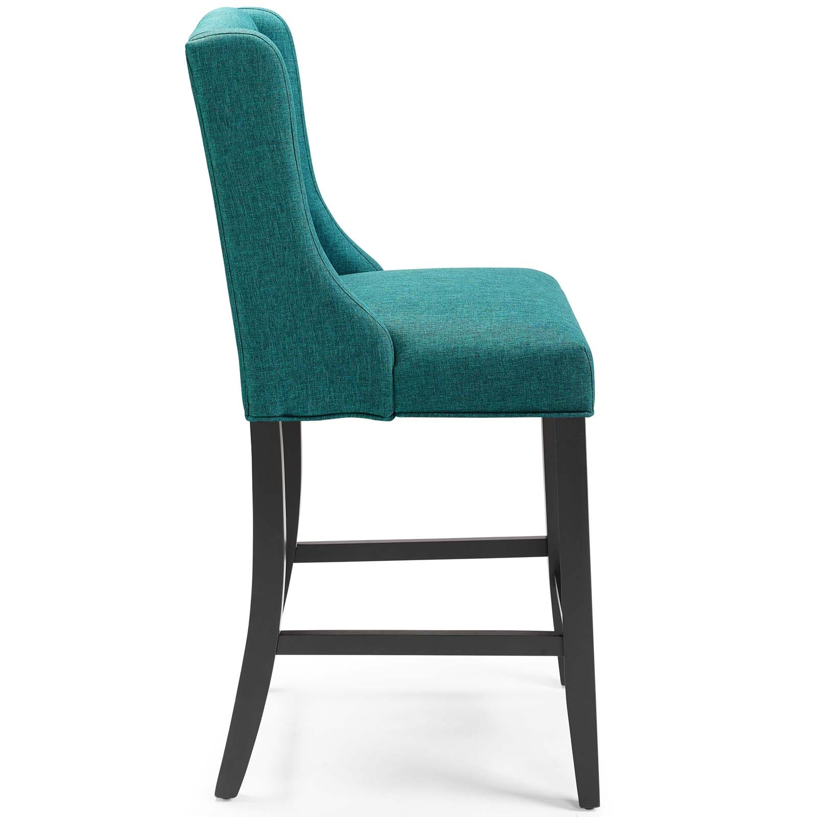 Modway Barstools - Baronet Counter Bar Stool Upholstered Fabric (Set of 2) Teal