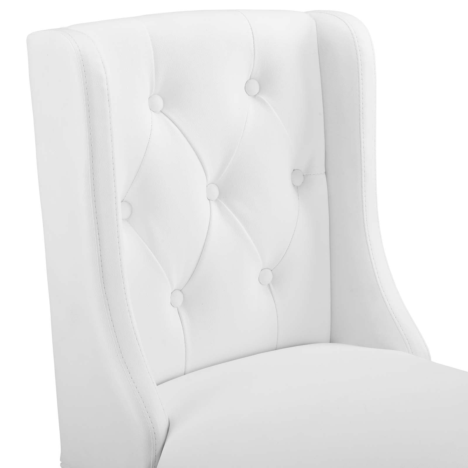 Modway Barstools - Baronet Counter Bar Stool Faux Leather Set of 2 White
