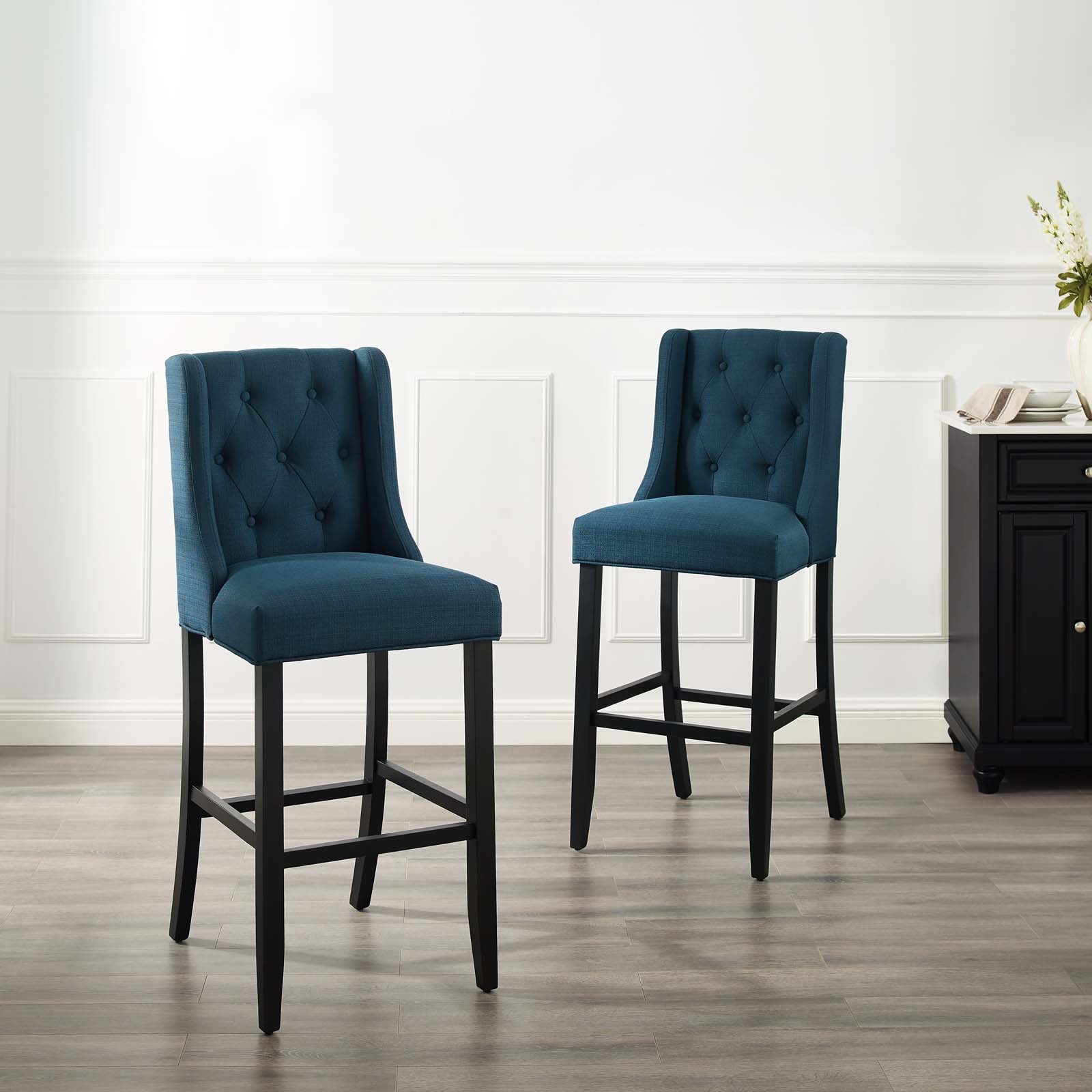 Modway Barstools - Baronet Bar Stool Upholstered Fabric ( Set of 2 ) Azure