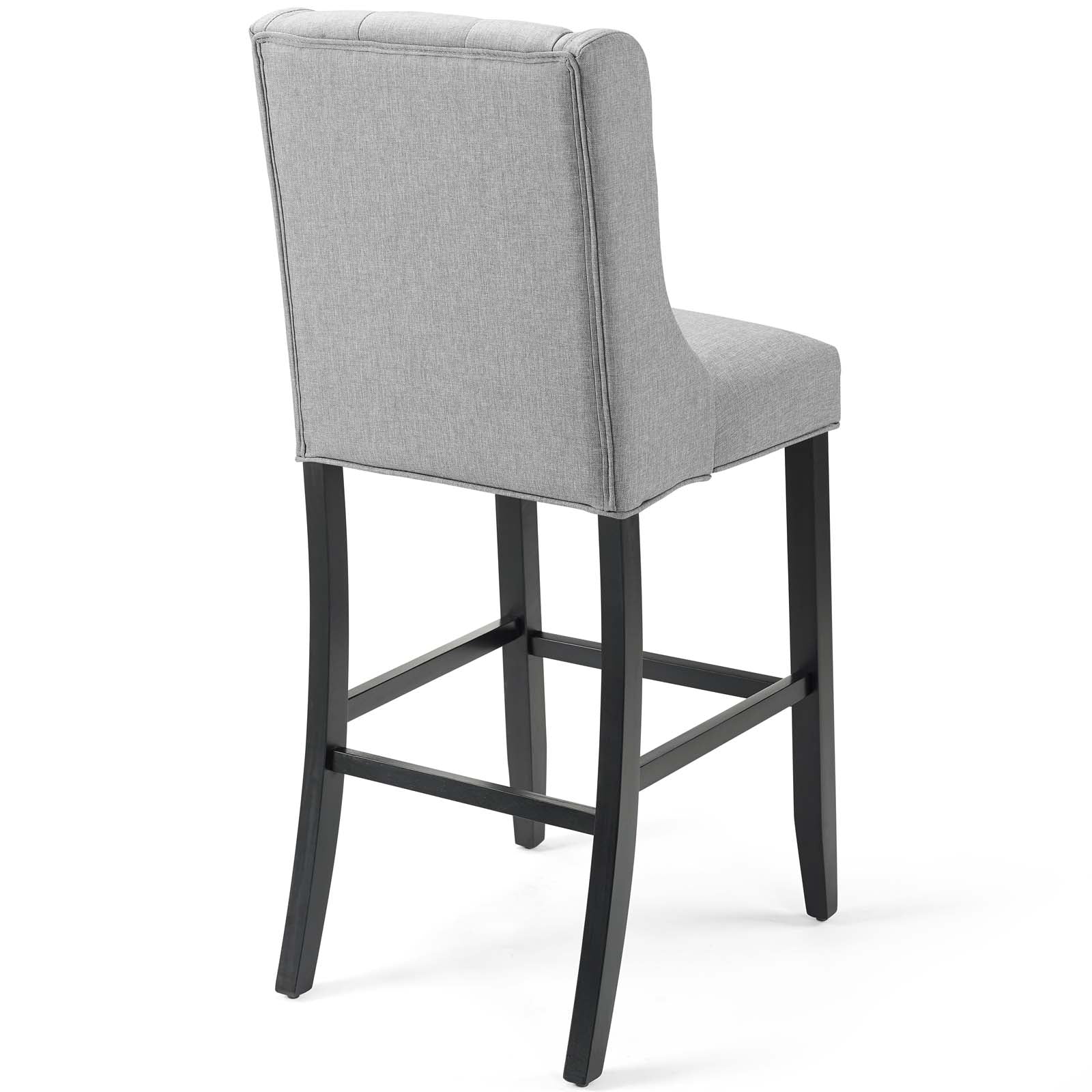 Modway Barstools - Baronet Bar Stool Upholstered Fabric Set of 2 Light Gray