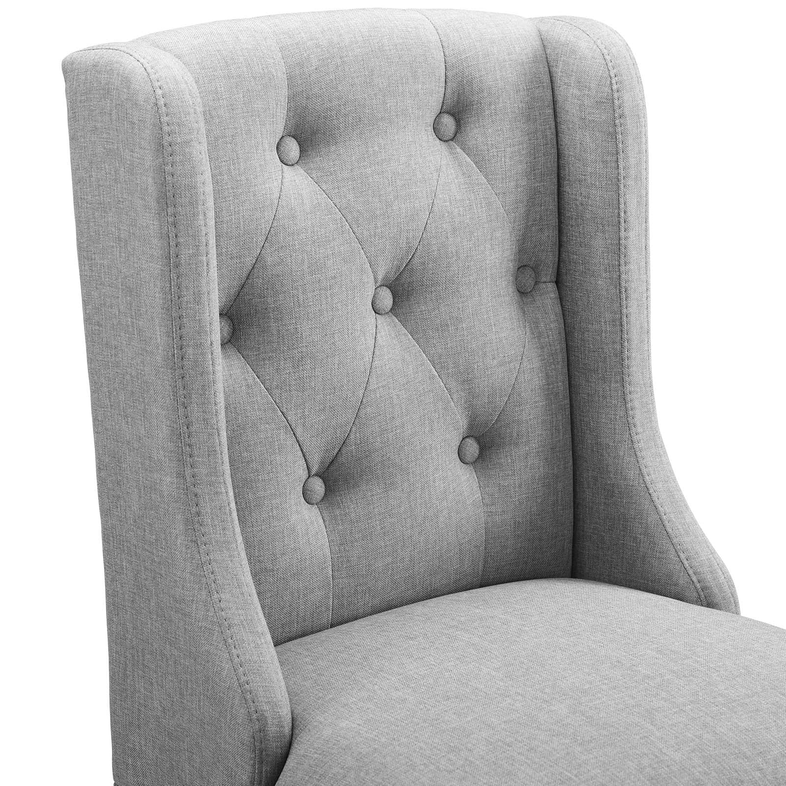 Modway Barstools - Baronet Bar Stool Upholstered Fabric Set of 2 Light Gray