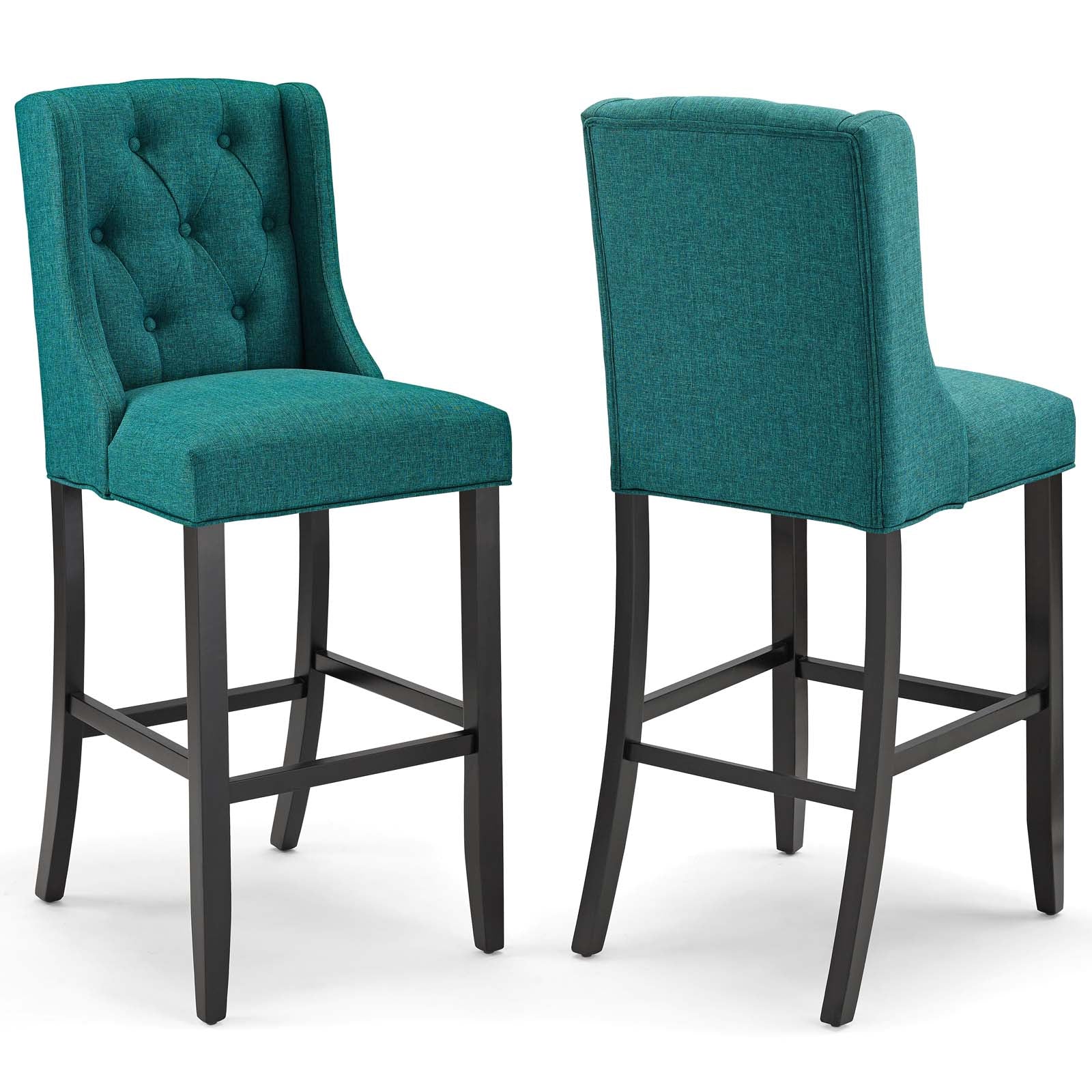 Modway Barstools - Baronet Bar Stool Fabric Teal (Set of 2)