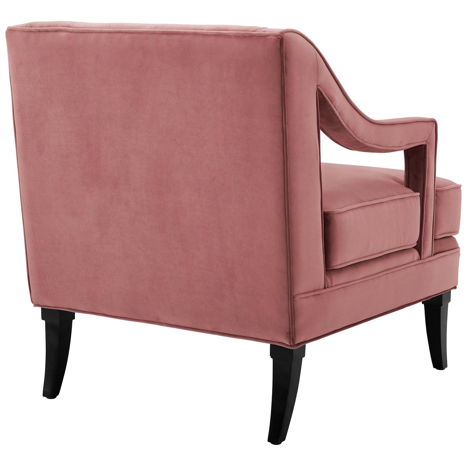 Modway Living Room Sets - Concur Living Room Set Performance Velvet Set of 2 Rose