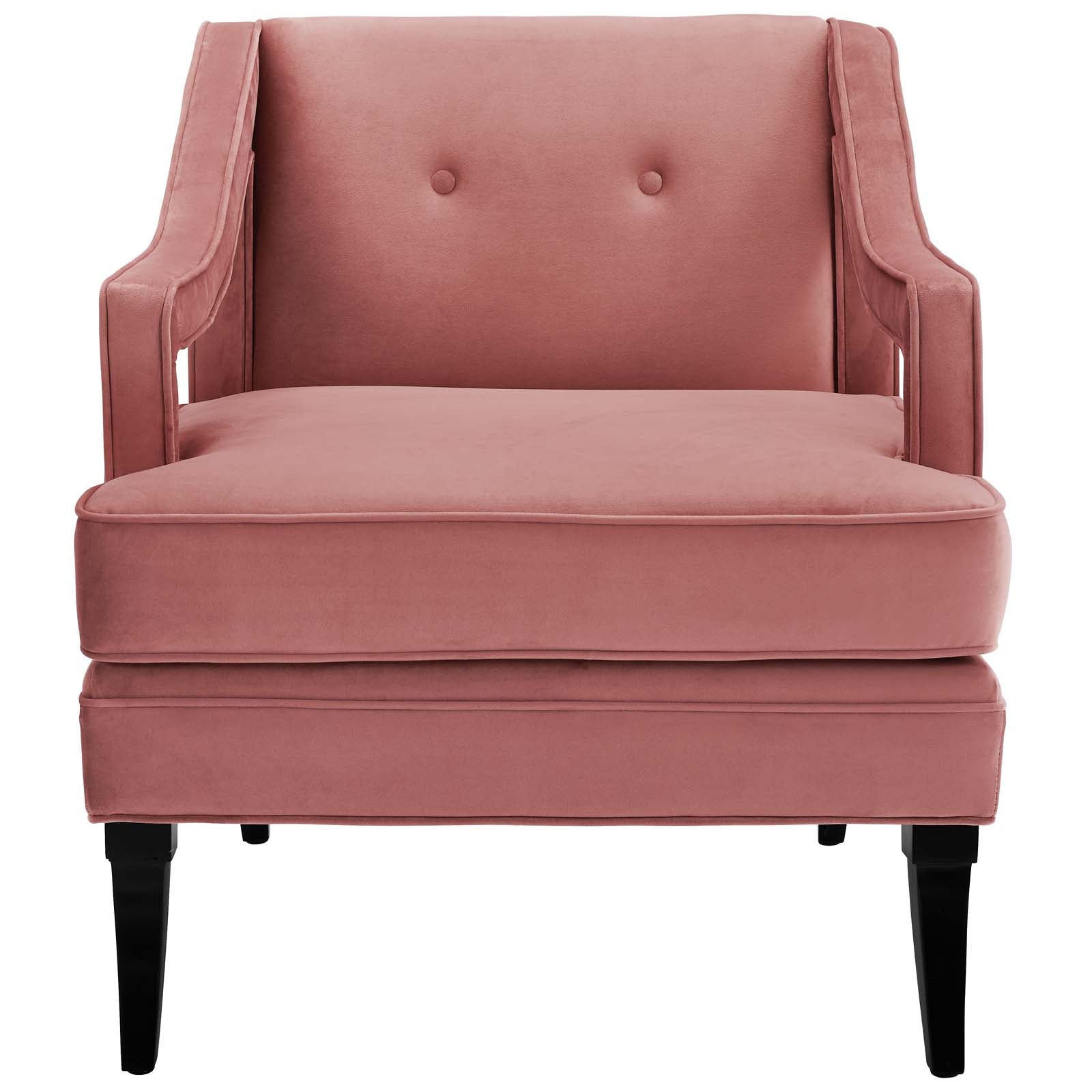 Modway Living Room Sets - Concur Living Room Set Performance Velvet Set of 2 Rose