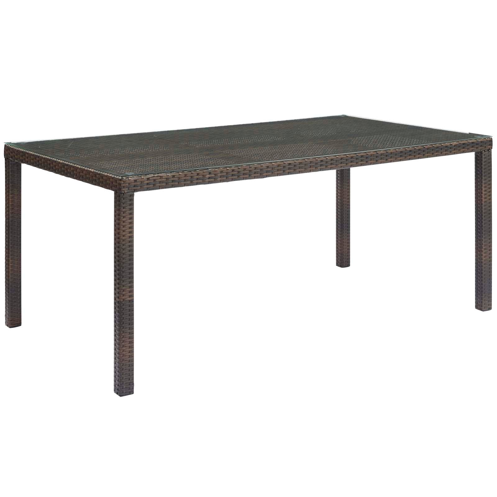 Modway Outdoor Dining Sets - Conduit 7 Piece Outdoor Patio Wicker Rattan Dining Set Brown Beige
