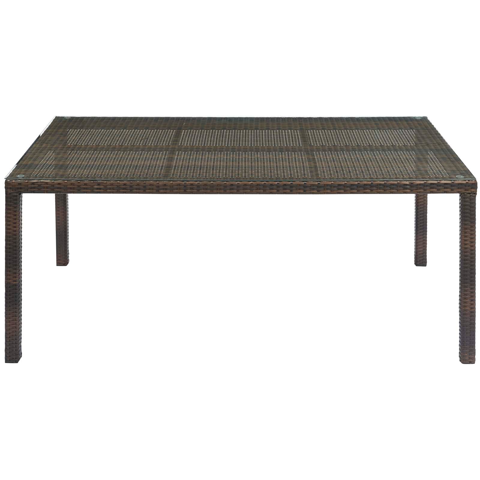 Modway Outdoor Dining Sets - Conduit 7 Piece Outdoor Patio Wicker Rattan Dining Set Brown Beige