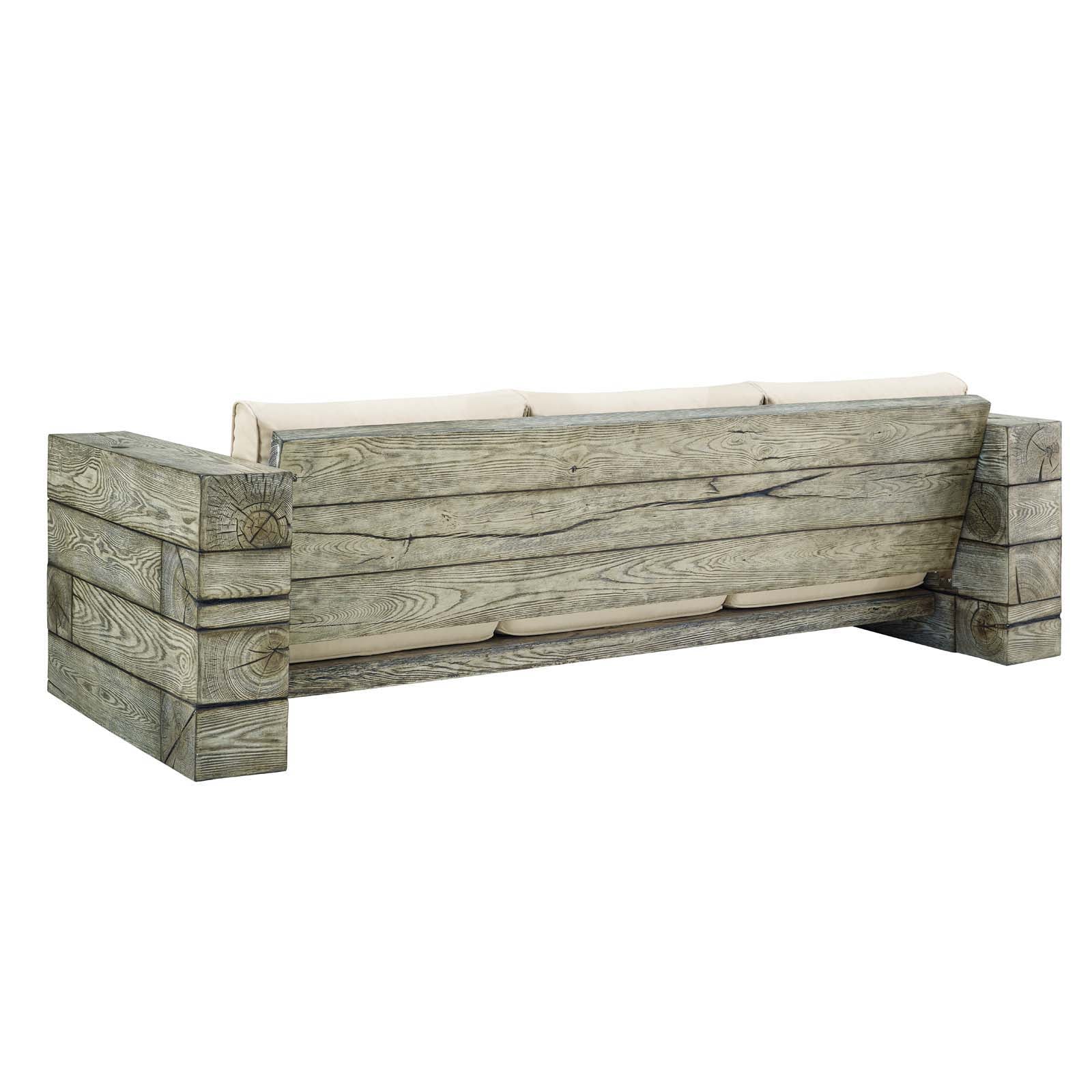 Modway Outdoor Conversation Sets - Manteo Rustic Outdoor Patio Sunbrella 4 Piece Set Light Gray Beige
