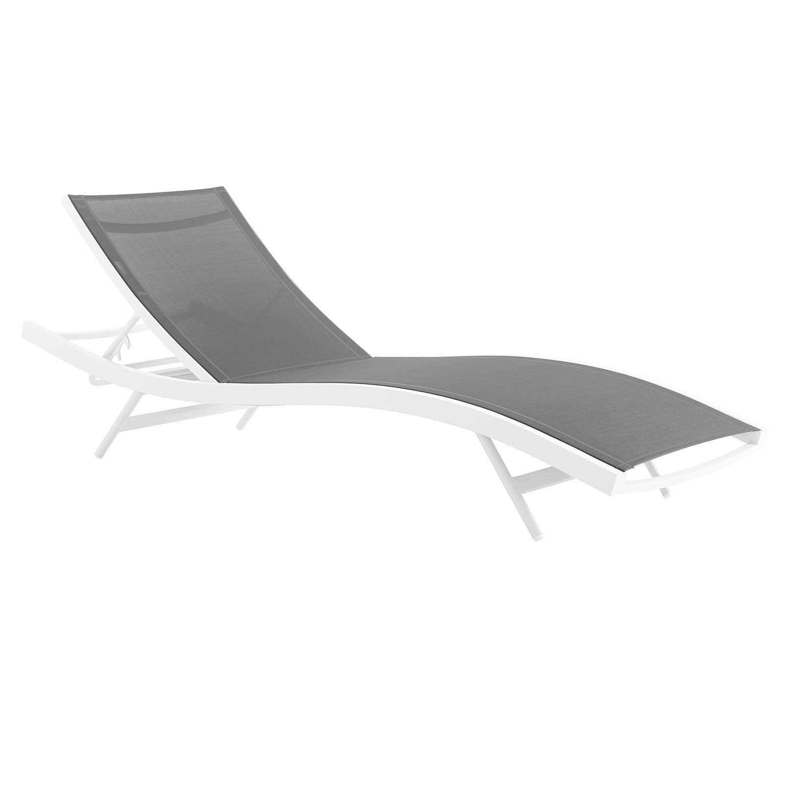Modway Loungers - Glimpse Outdoor Patio Mesh Chaise Lounge Set of 4 White Gray